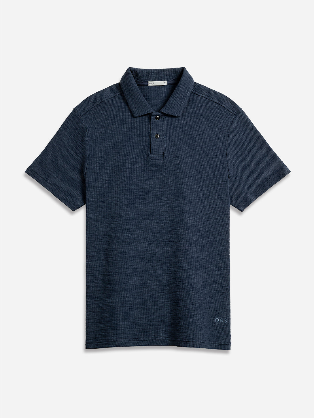 Navy Bennett Slub Waffle Polo Mens Summer Polo Shirt Slub Waffle Fabric Collared Shirt Lightweight Polo Shirt