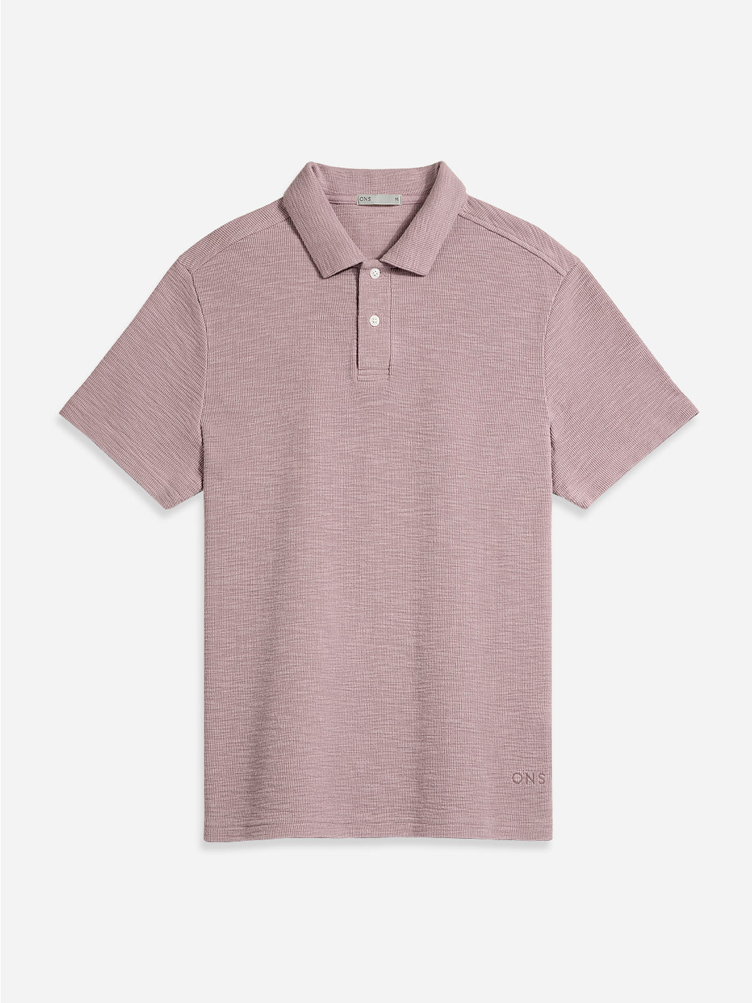 Dusty Purple Bennett Slub Waffle Polo Mens Summer Polo Shirt Slub Waffle Fabric Collared Shirt Lightweight Polo Shirt