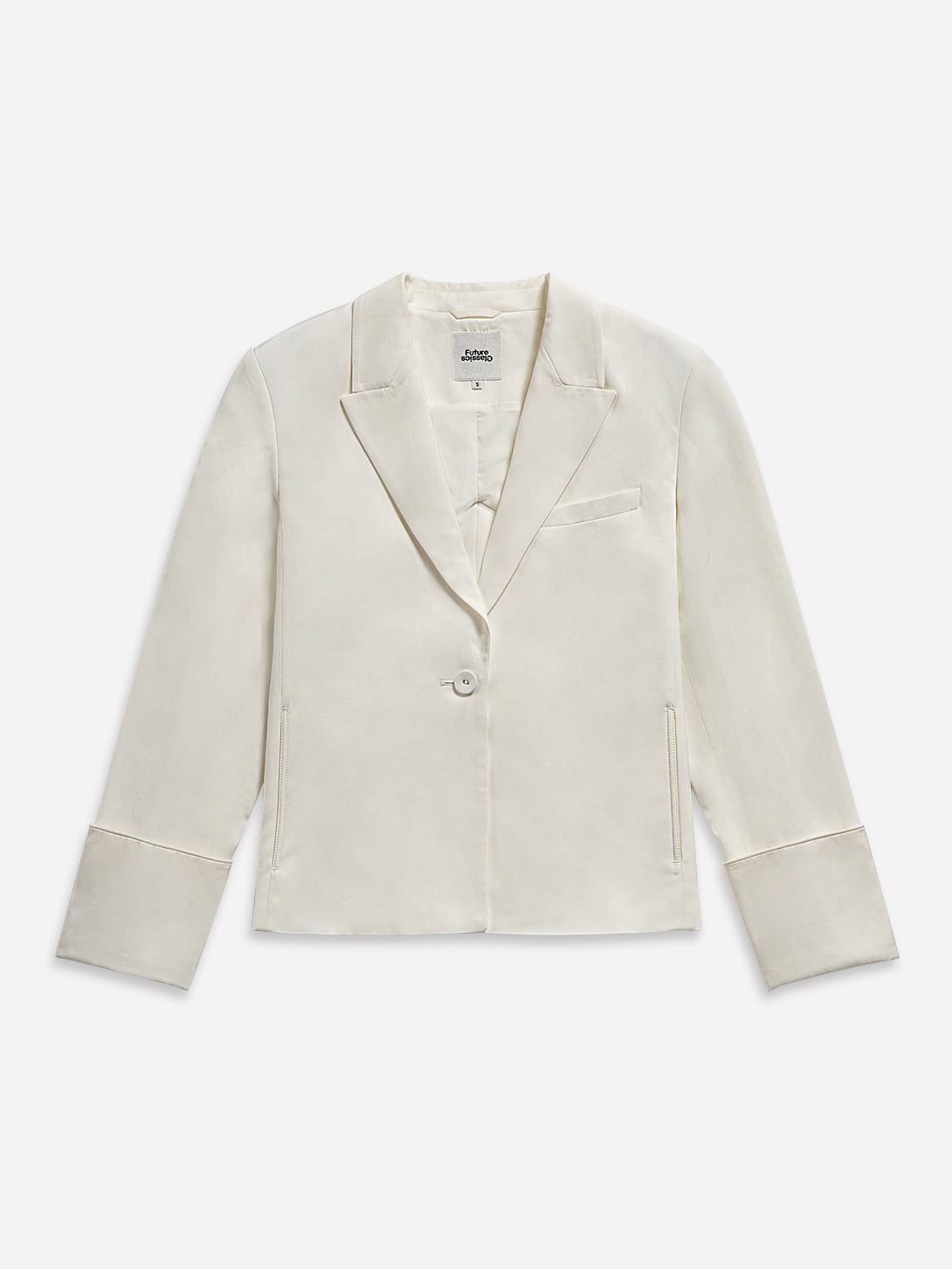 Offwhite Back Vent Boxy Blazer Womens White Blazer Womens Formal Outerwear Work Blazer Sportscoat