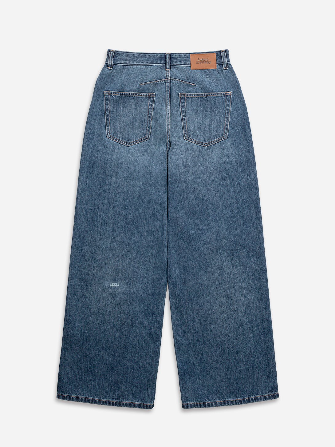 Mid Indigo Loose Fit Jeans Mid-Indigo Womens Denim Wash Indigo Jeans Wide Leg Jeans
