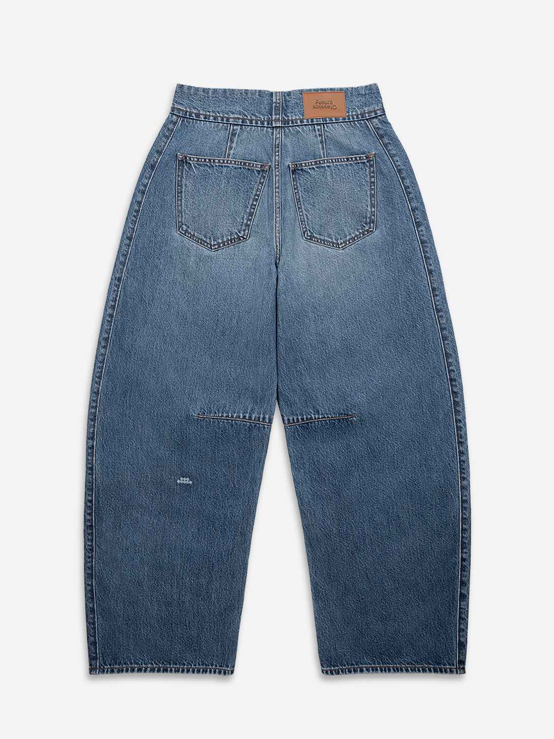 Mid Indigo Round Jeans Womens Barrel Leg Jeans Womens Light Wash Denim Pants