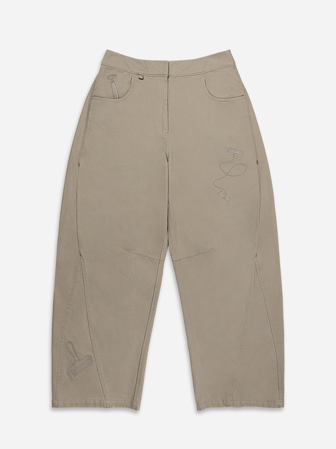 Studio Clay Oeuvres Embroidery Pants Womens Embroidered Pants Wide Leg Trousers