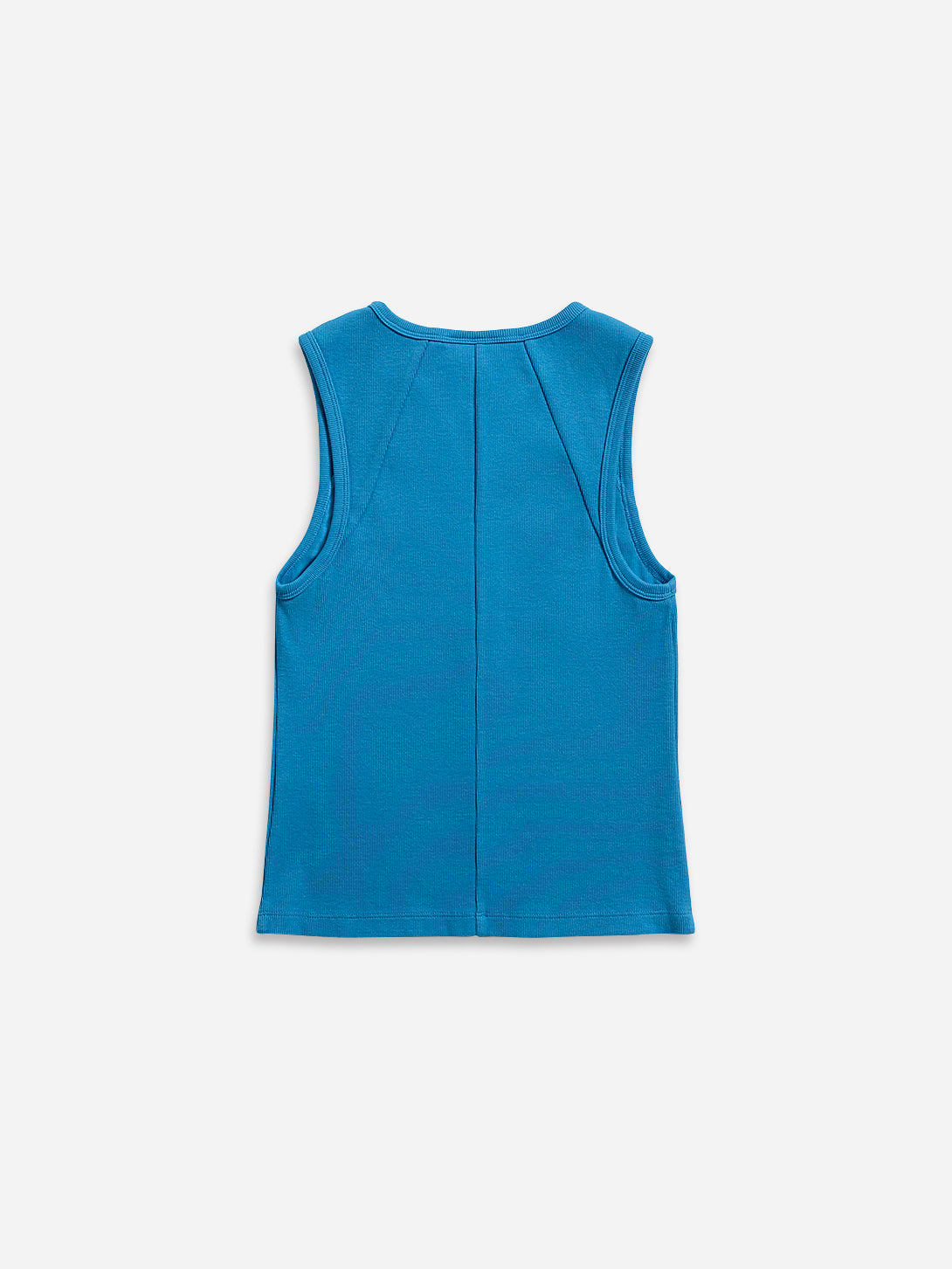 Brilliant Blue Shoulder Yoked Tank Top Womens Cotton Tank Top Textured Sleeveless Shirt