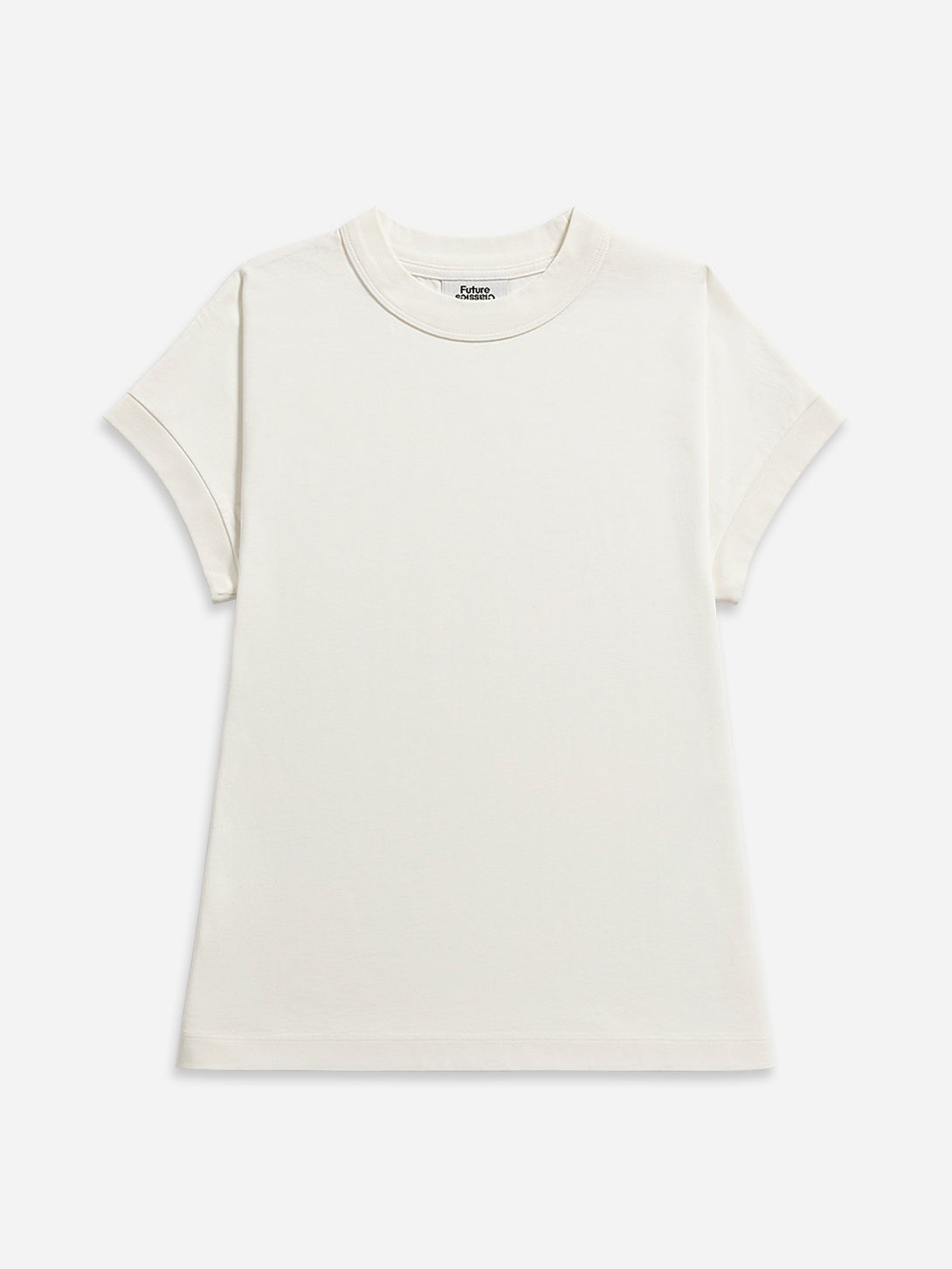 Offwhite Simple Tee Womens Short Sleeve Tee Shirt Cropped Sleeve Tee Basic Simple Tee Shirt Womens Summer Tee