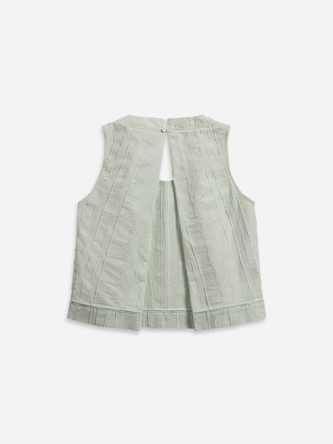 Soft Jade Stripe Textured A-Vent Tank Womens Textured Sleeveless Tank Top Cropped Woven Shirt