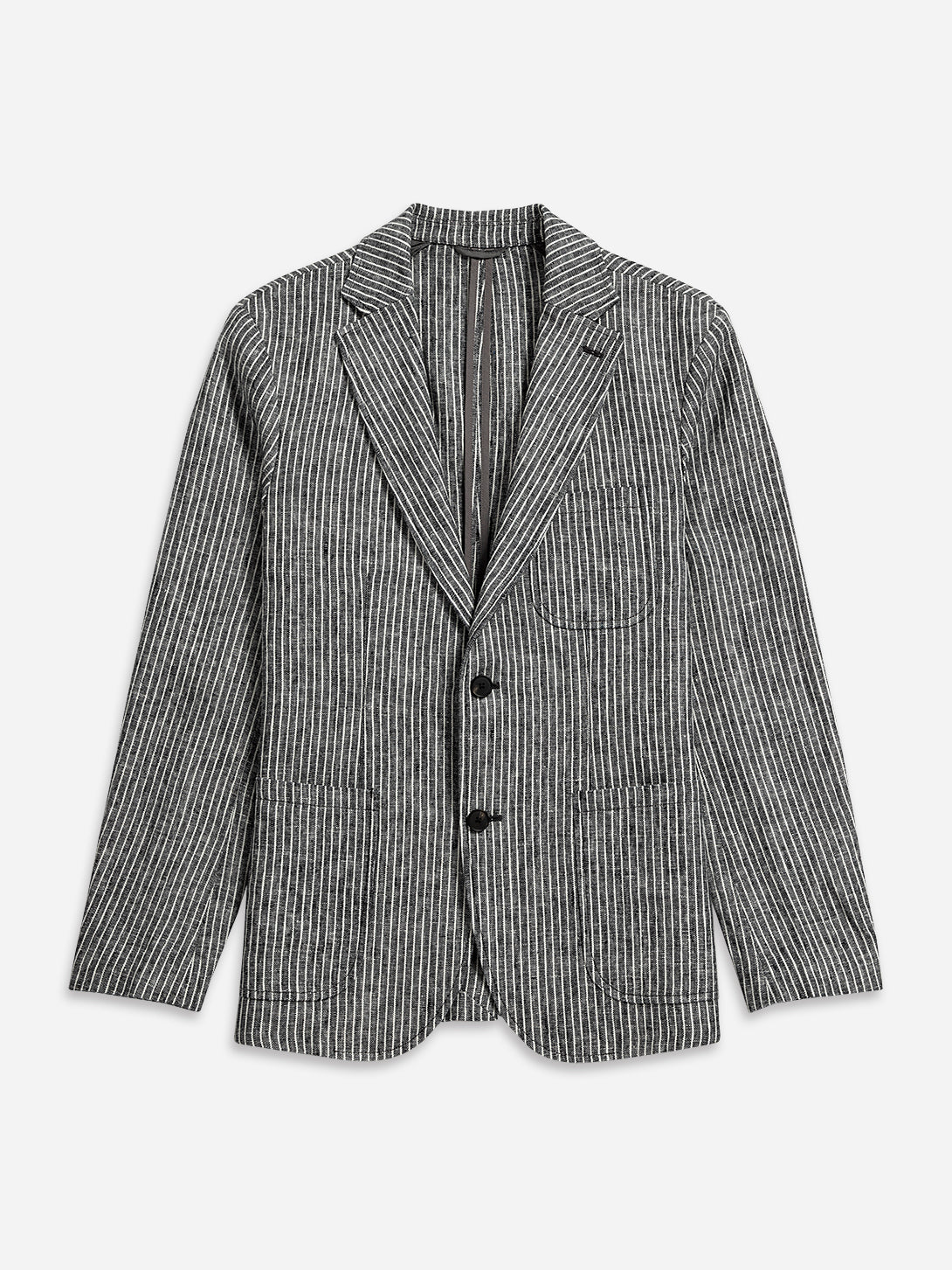 Grey/White Stripe Perry Linen Stripe Blazer Mens Linen Stripe Blazer ONS Clothing