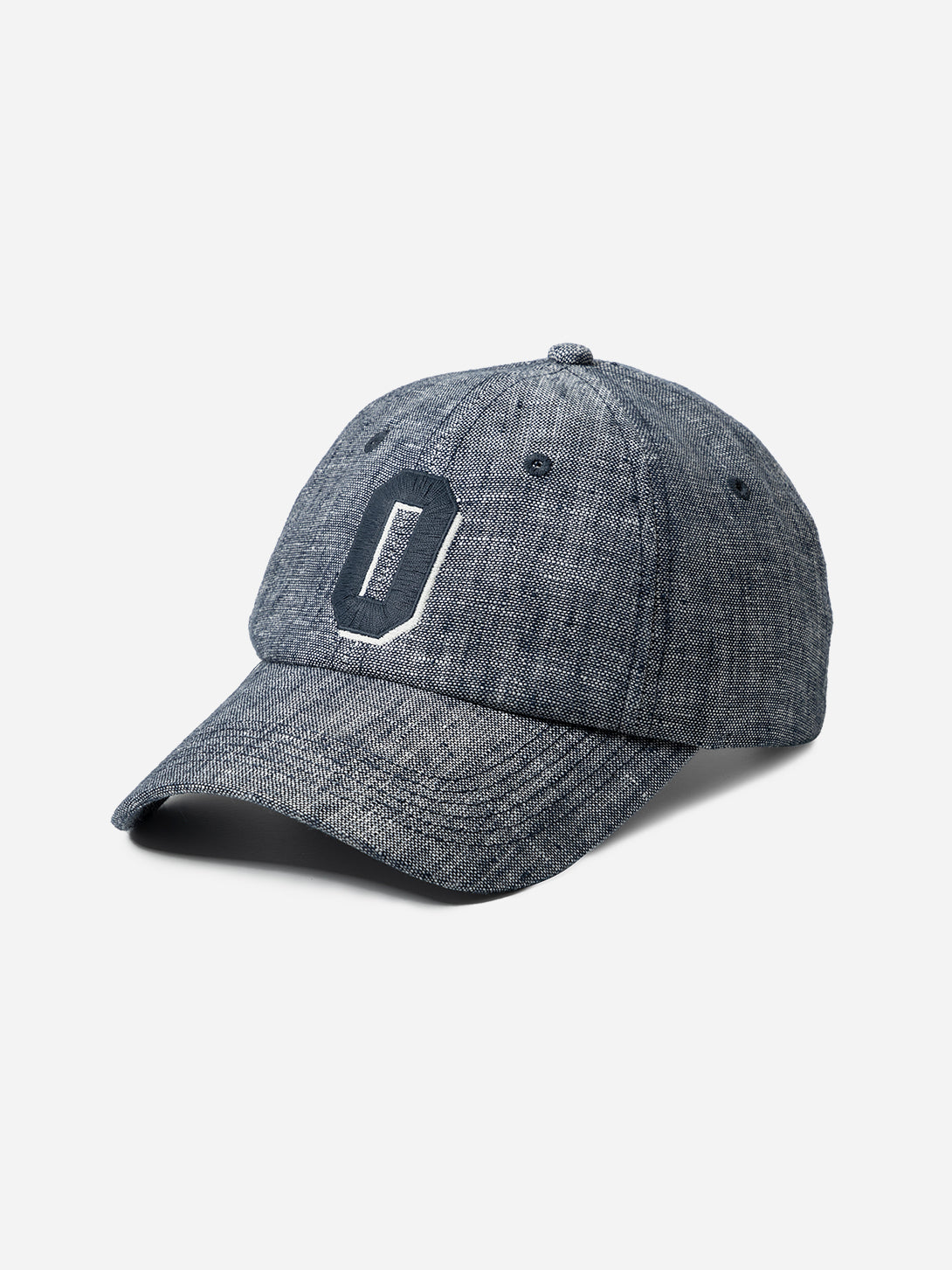 Navy Panel Linen Cap ONS Logo Linen Baseball Cap Summer Mens Hat