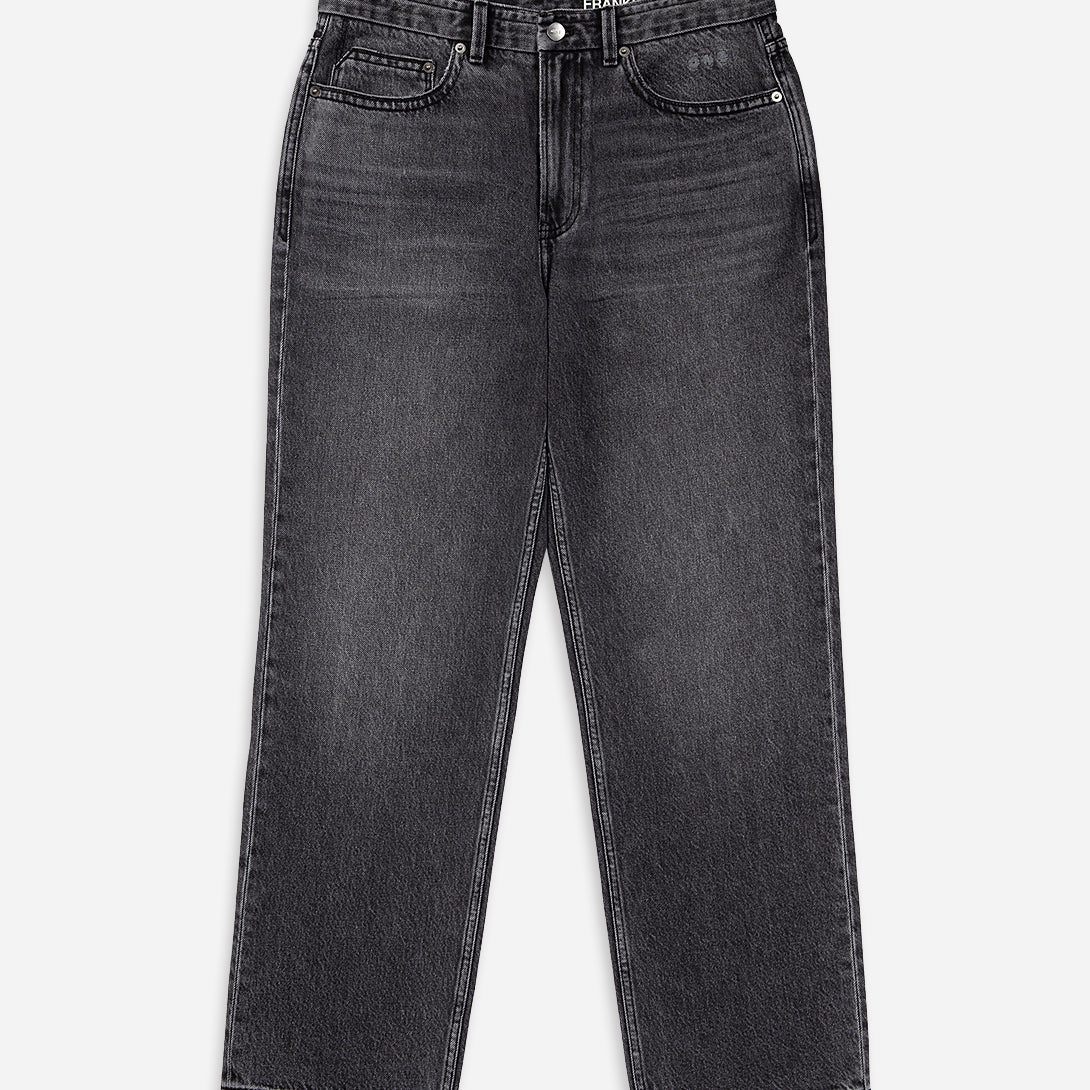 Dk Grey Franklin Straight-leg Jeans Mens Dark Wash Straight Leg Denim Jeans