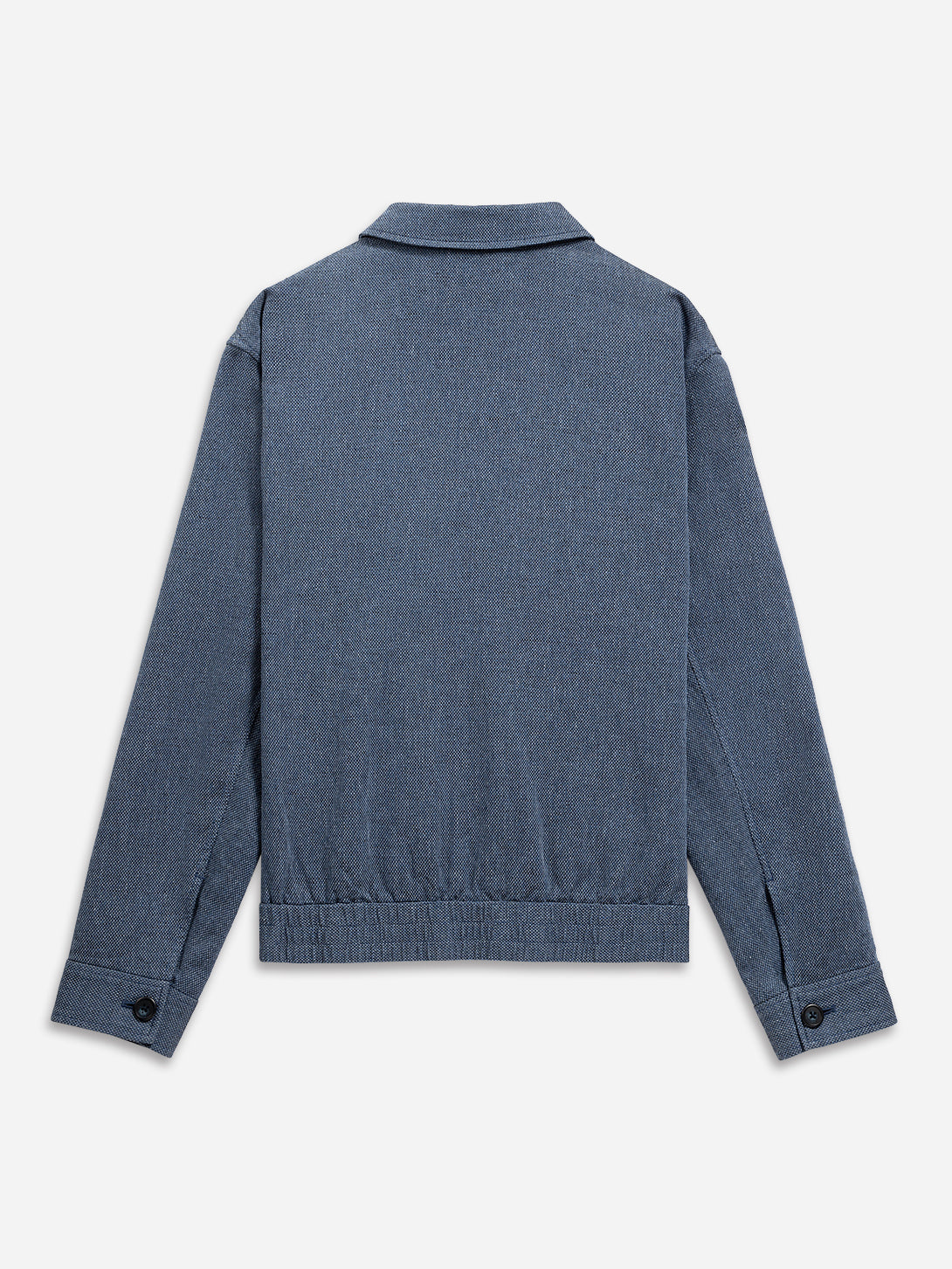 Iron Blue The Hawthorn Hopsack Summer Jacket Mens Soft Textured Layering Button Up Collared Jacket