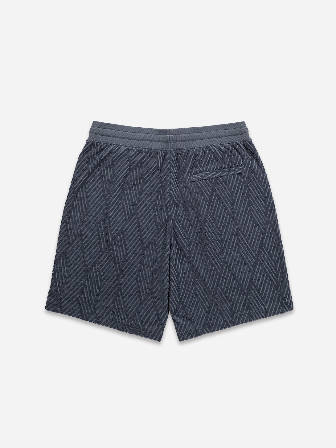 Iron Blue Bklyn Jacquard Towel Shorts Mens Textured Drawstring Comfort Shorts