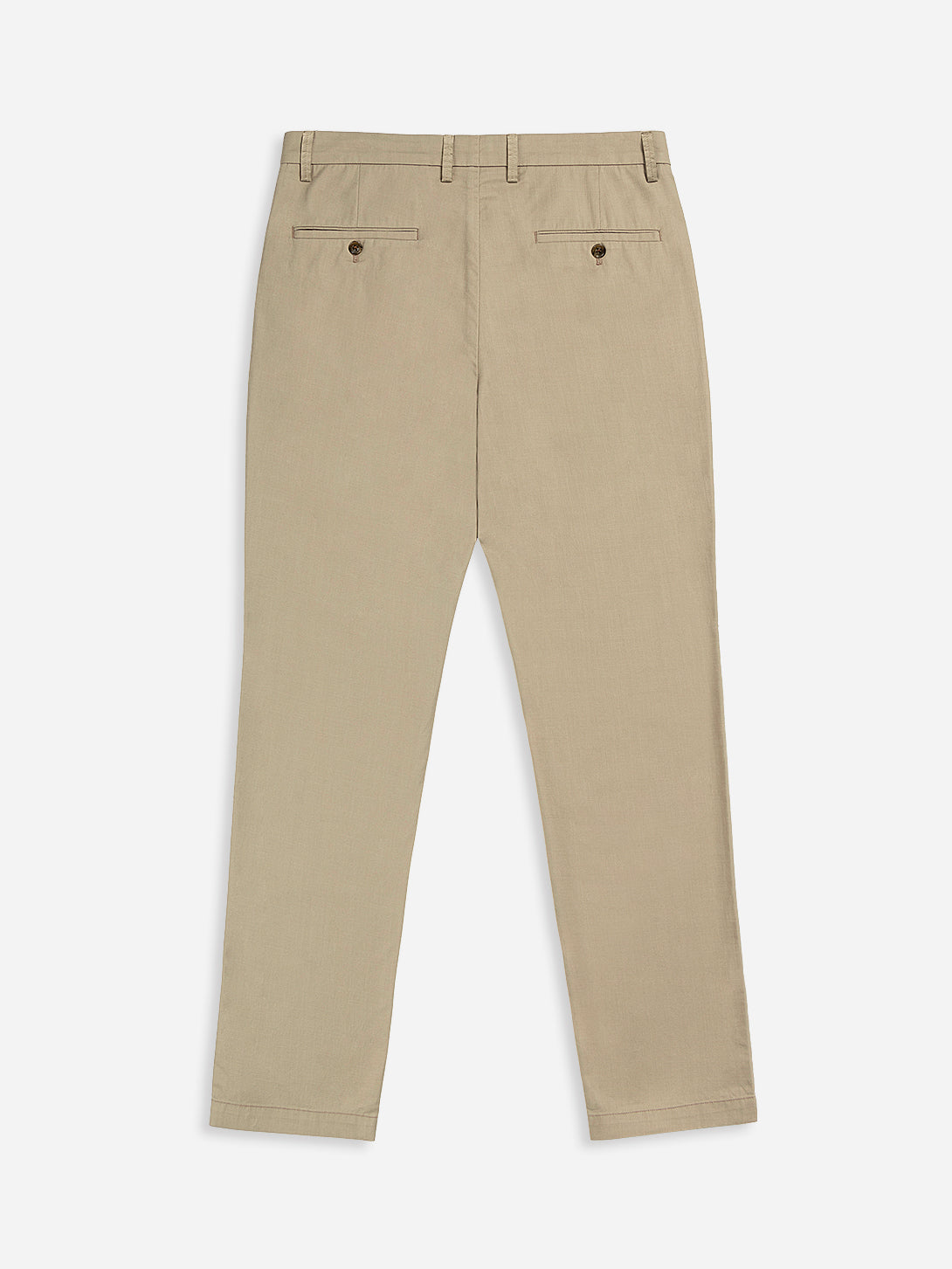 Khaki The Niles Slub Cotton Trousers Mens Pleated Lightweight Summer Trouser