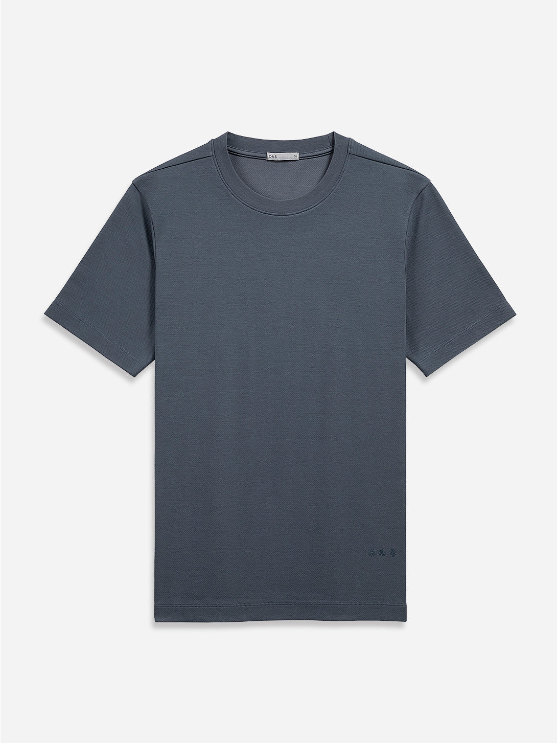 Iron Blue Alphabet Crew Neck Tee Mens Regular Fit Stretch Tee Shirt Mid Weight