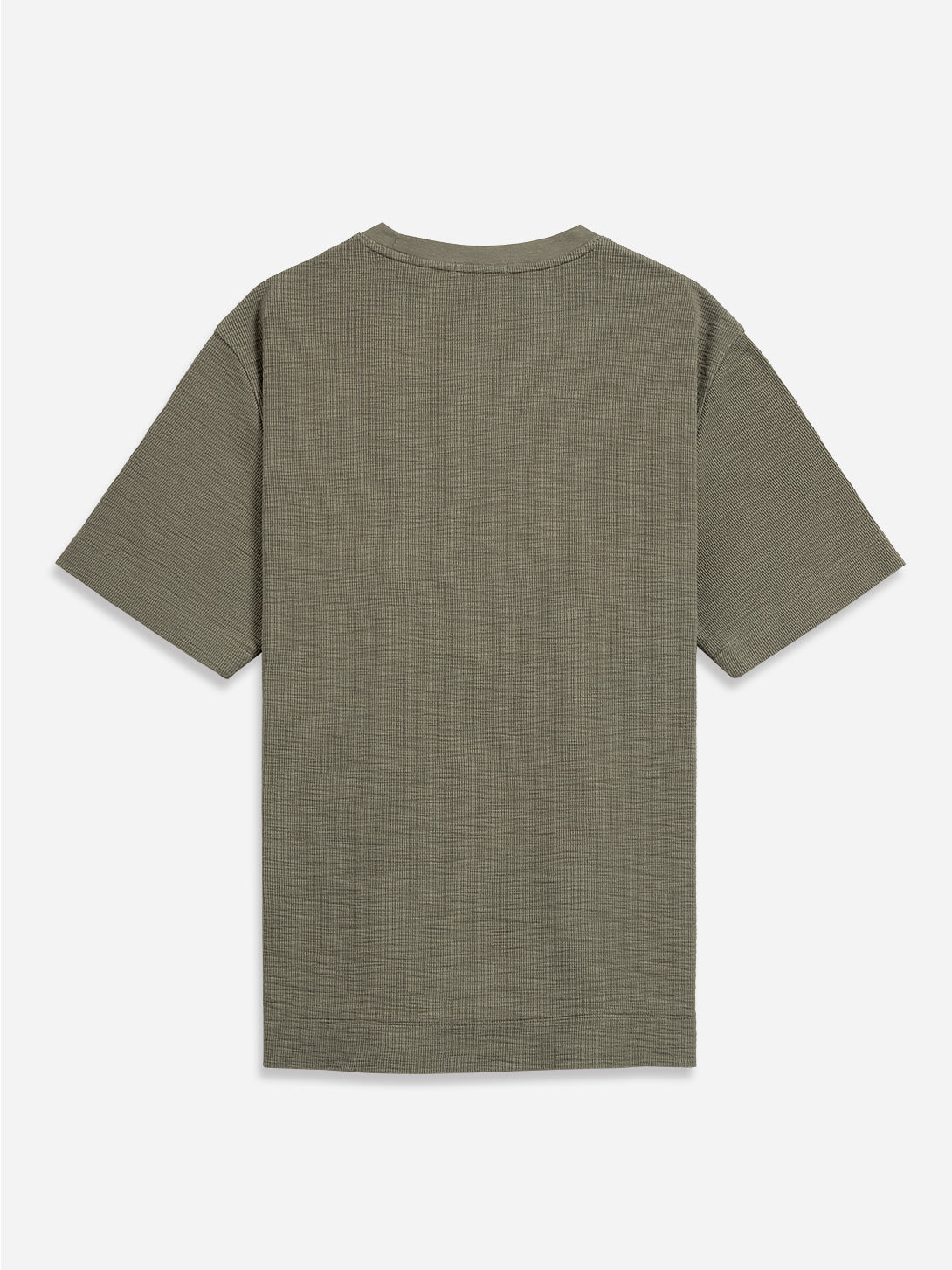 Smoke Olive Baseile Slub Waffle Tee Mens Waffle Knit Tee Shirt Mens Crew Neck Short Sleeve Tee