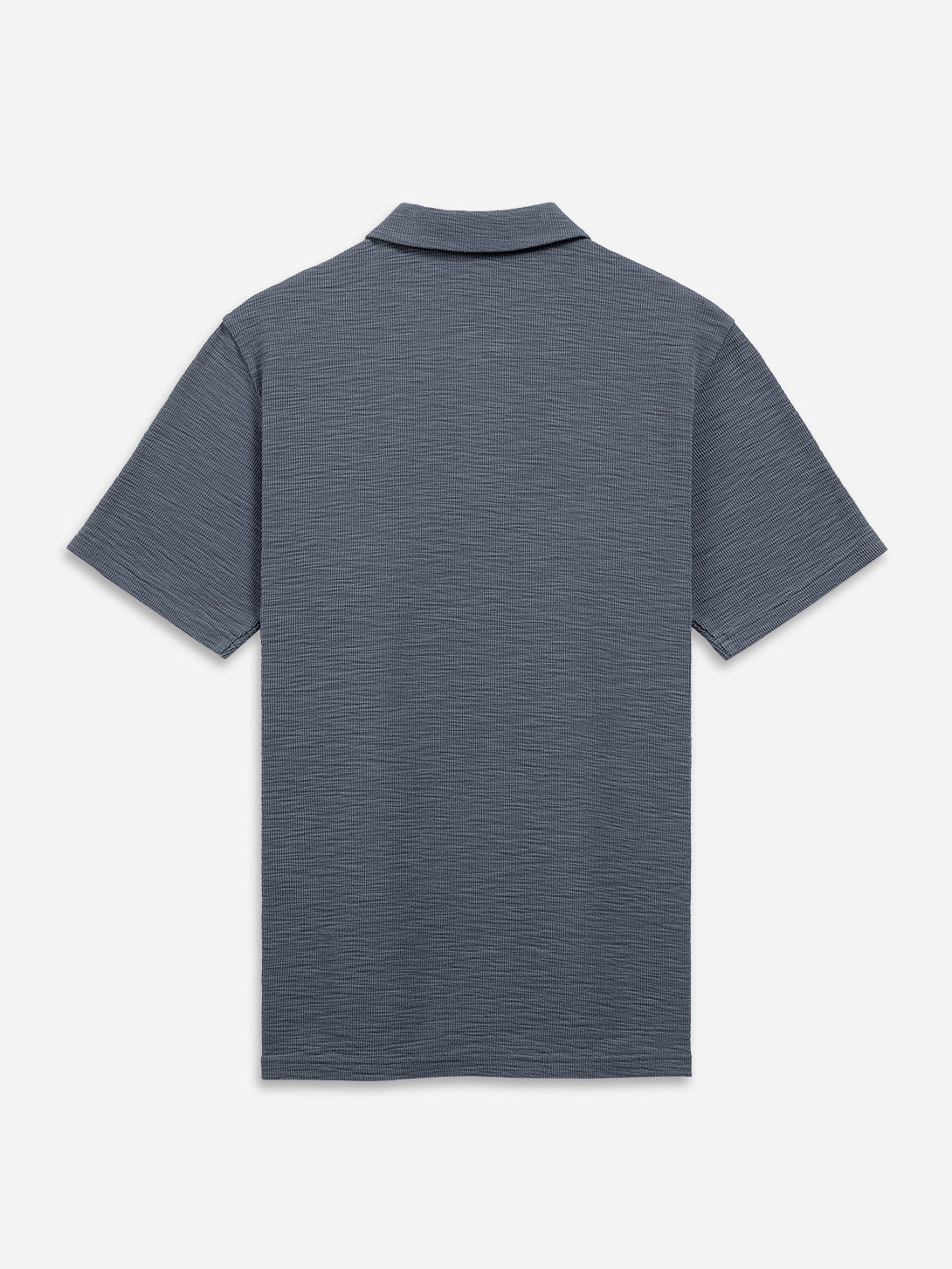 Iron Blue Bennett Slub Waffle Polo Mens Stretch Short Sleeve Collared Polo Shirt
