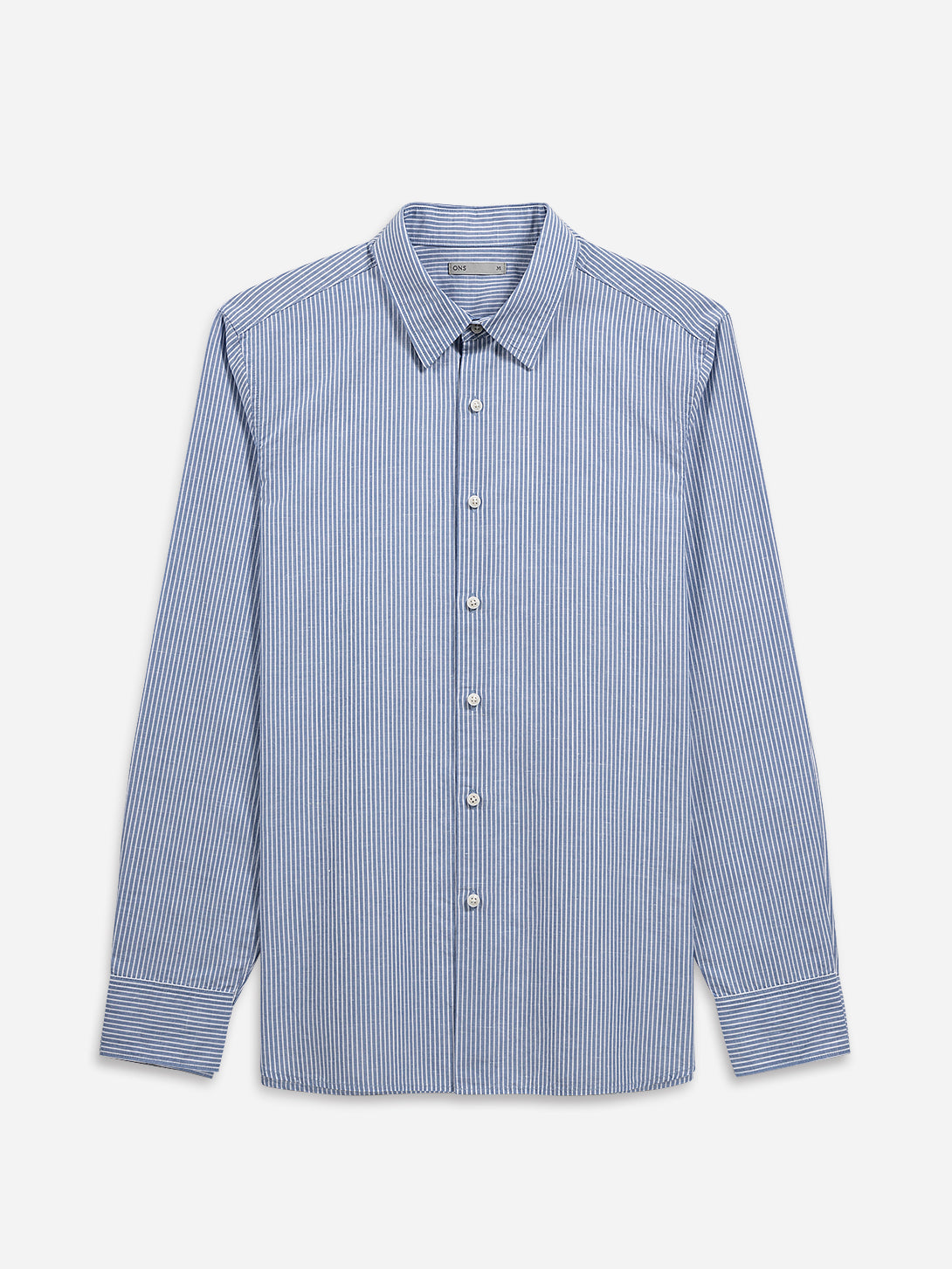 Iron Blue/Bright White Stripe Arik Candy Stripe Shirt Mens Pinstripe Casual Dress Shirt Button Up Collared Shirt Point Collar