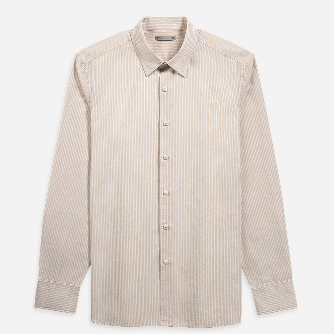 Dusty Pink/Bright White Stripe Arik Candy Stripe Shirt Mens Pinstripe Casual Dress Shirt Button Up Collared Shirt Point Collar