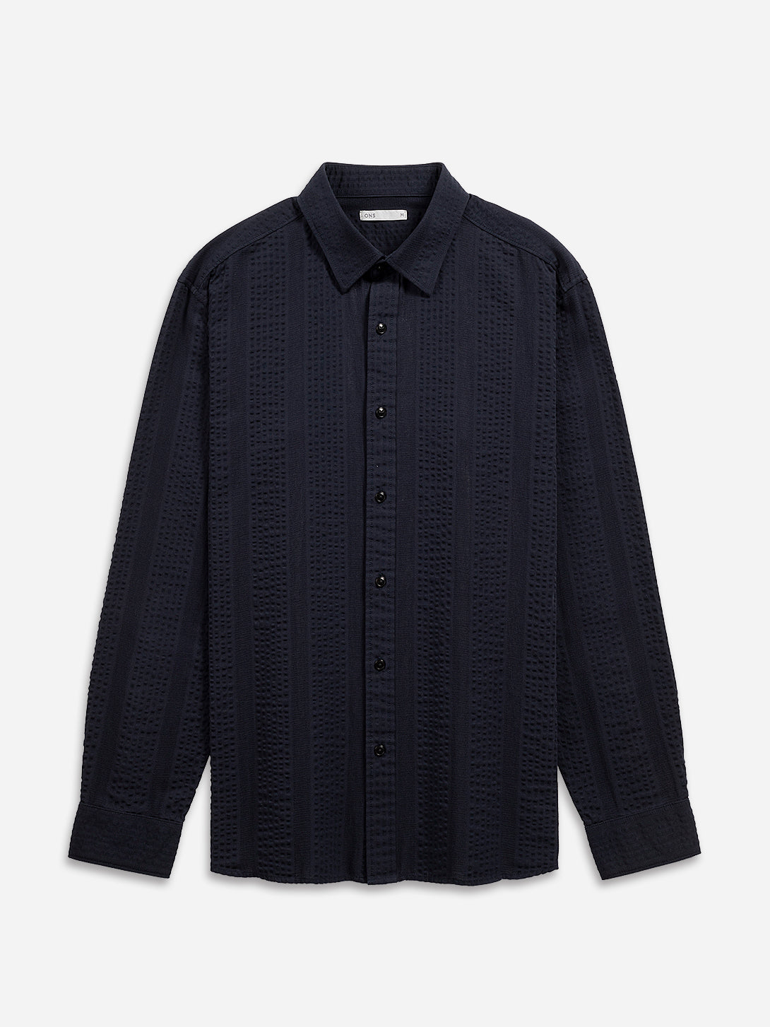Dk Navy Varick Dobby Stripe Overshirt Mens Button Up Woven Shirt Seersucker Fabric Collared Shirt