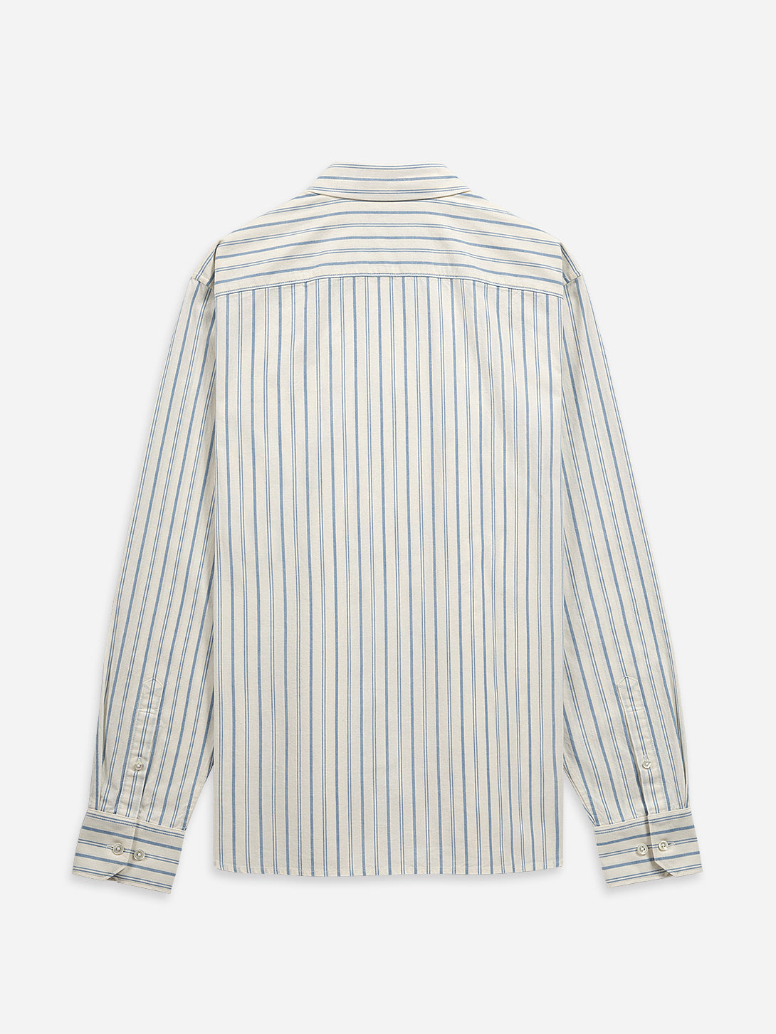 Off White/Blue Stripe Adrian Preppy Stripe Shirt Mens Striped Button Up Shirt Casual Work Shirt Point Collar Button Up Shirt