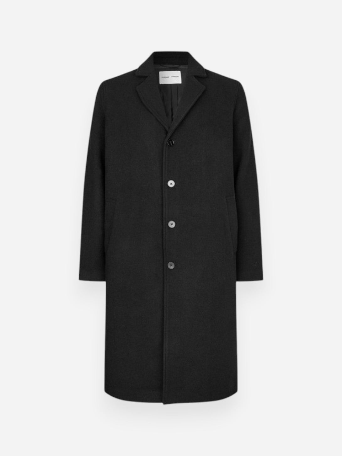 Black Safalco Coat Mens Heavyweight Winter Overcoat Samsoe Samsoe