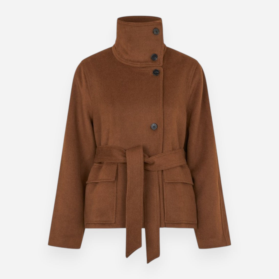 Potting Soil Sagia Jacket Womens Wool Heavy Coat Samsoe Samsoe