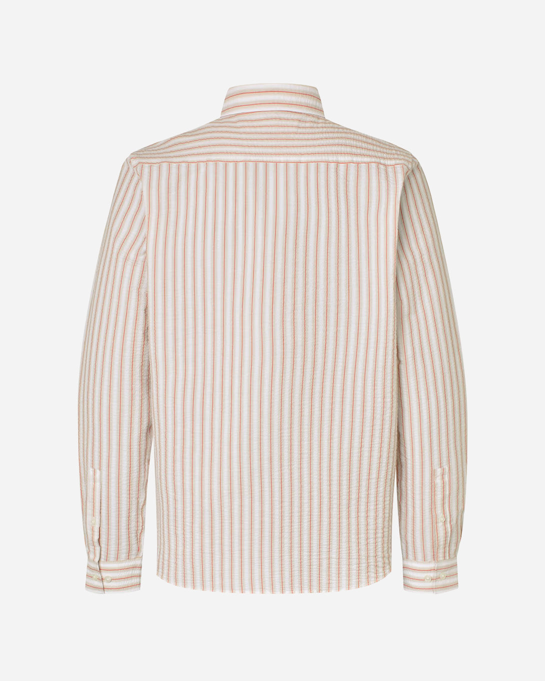 Aurora Red Stripe Saryan J Shirt Mens Button Up Woven Striped Shirt Samsoe Samsoe