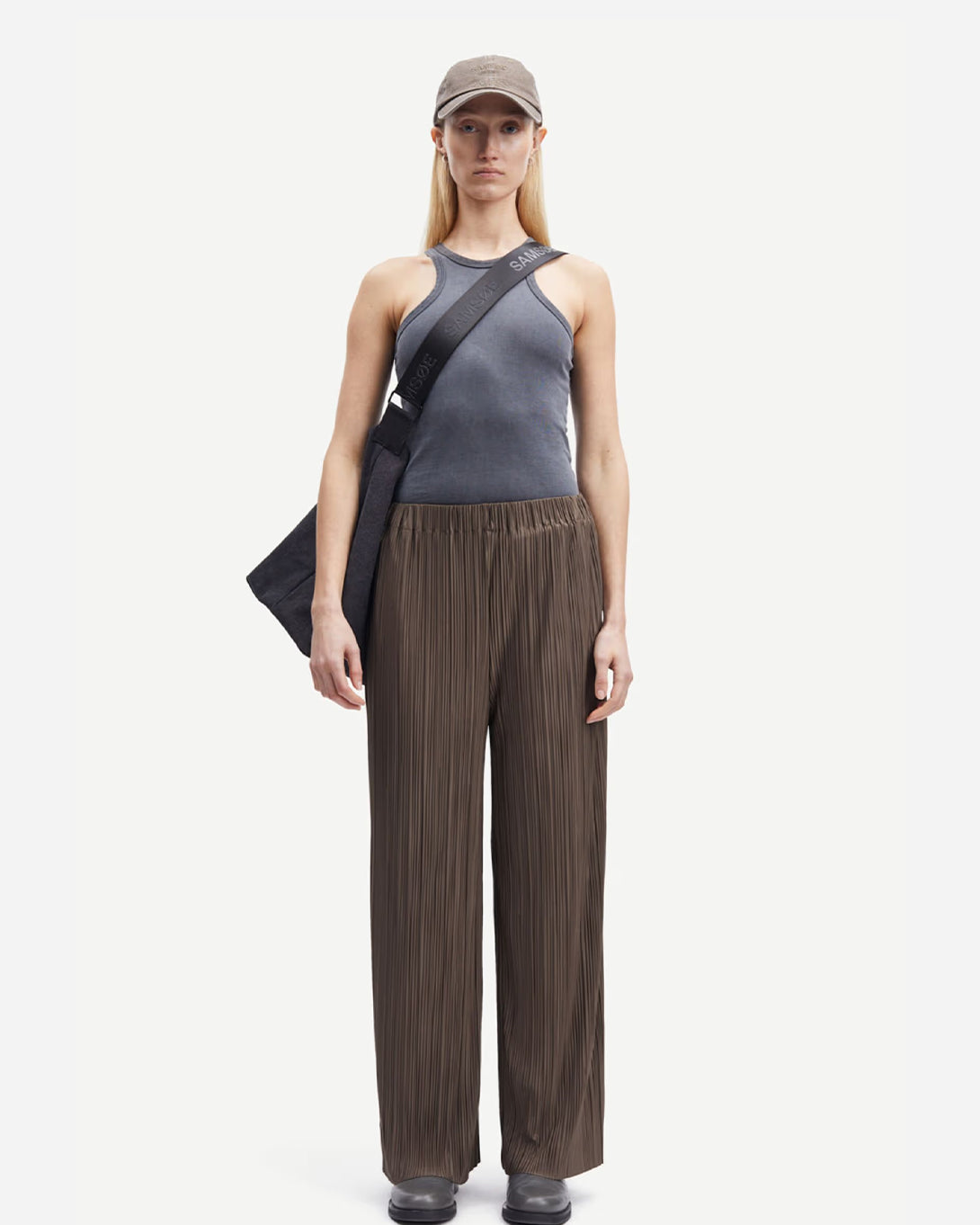 Major Brown Uma Trousers Womens Lightweight Pants Relaxed Fit Samsoe Samsoe