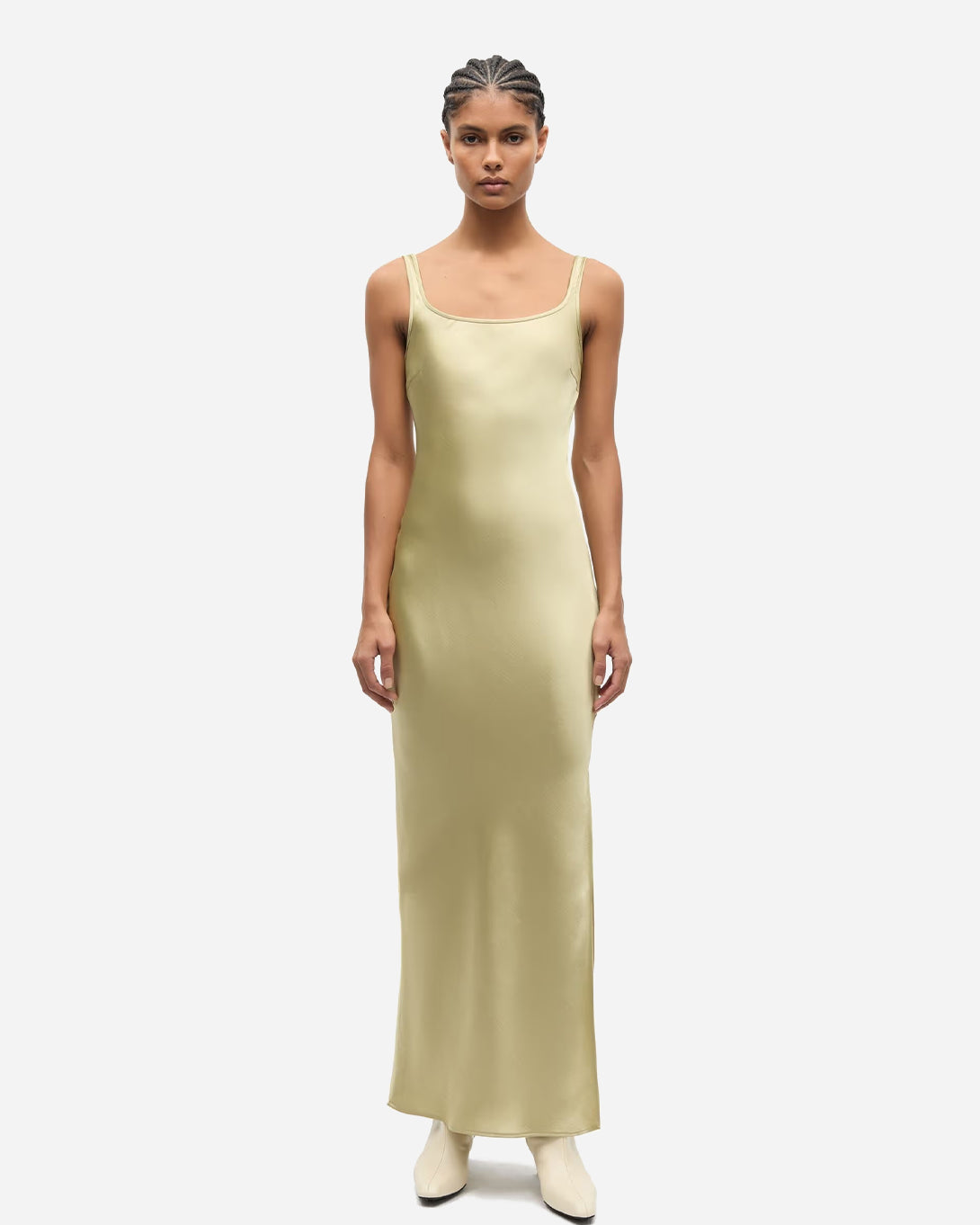 Sage Green Sunna Dress Womens Satin Dress Samsoe Samsoe