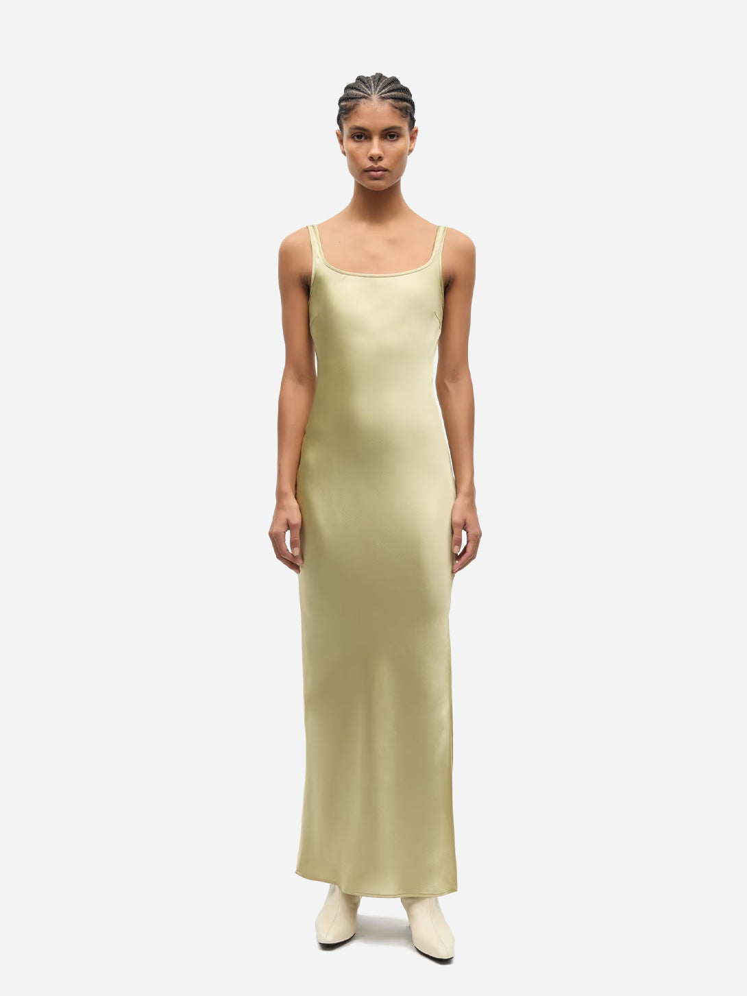 Sage Green Sunna Dress Womens Satin Dress Samsoe Samsoe