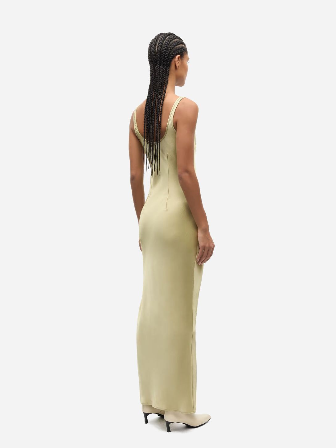 Sage Green Sunna Dress Womens Satin Dress Samsoe Samsoe