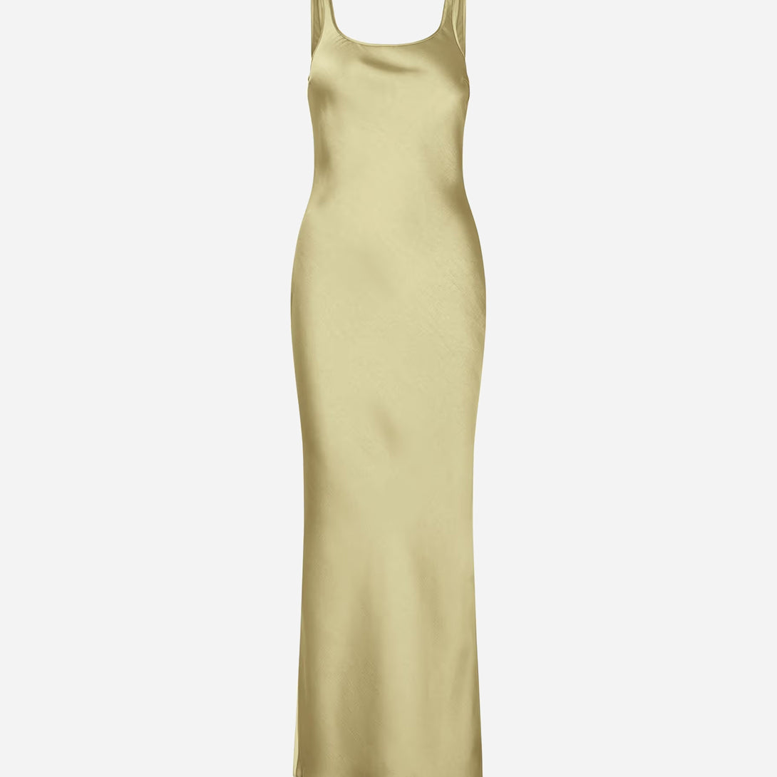 Sage Green Sunna Dress Womens Satin Dress Samsoe Samsoe