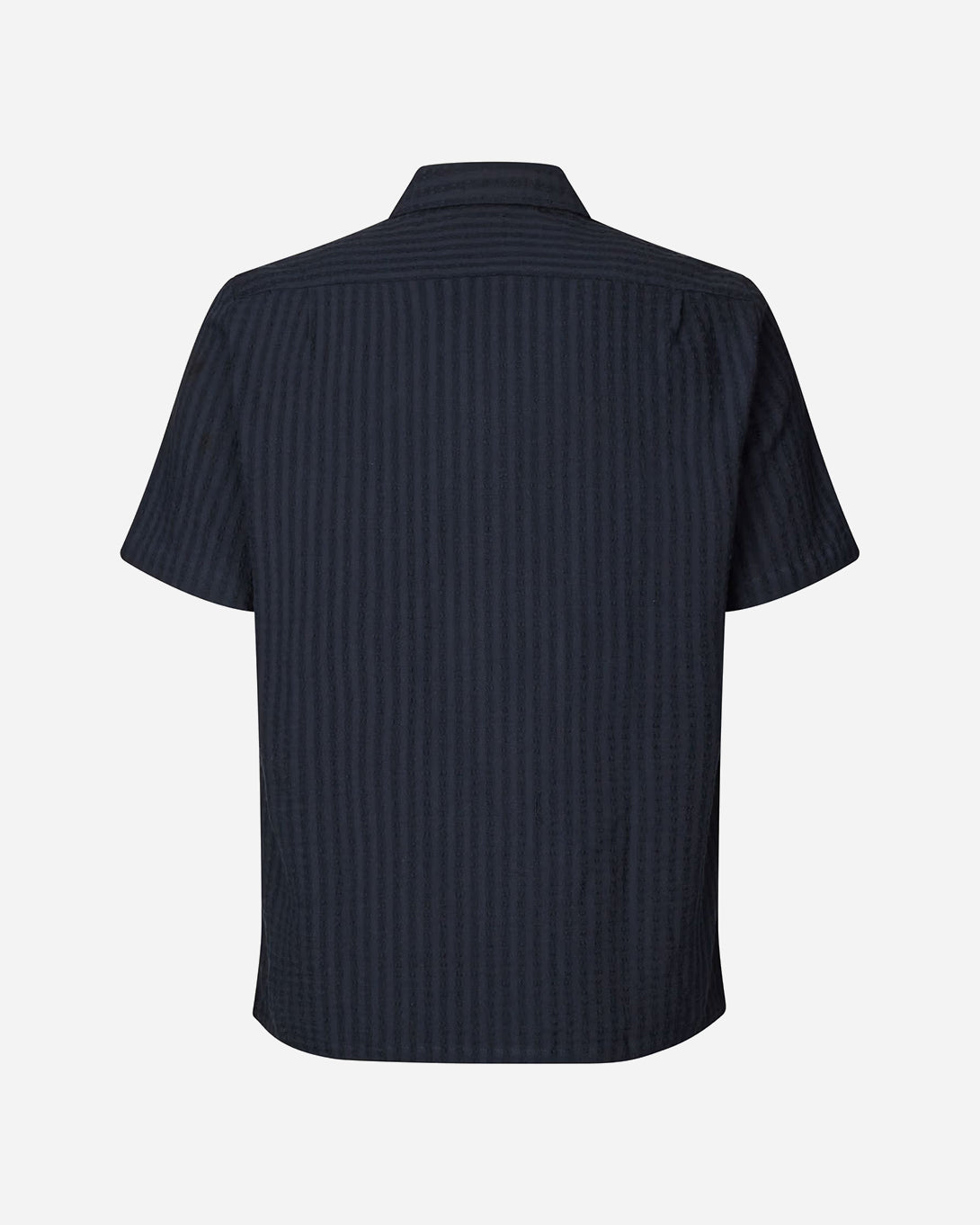 Dark Navy Avan JX Shirt Mens Short Sleeve Button Up Shirt Mens Samsoe Samsoe