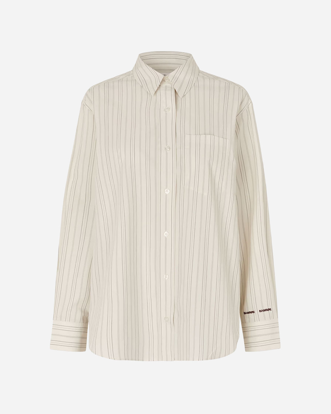 Bone St Salova Pocket Shirt Womens Woven Striped Shirt Button Up Samsoe Samsoe