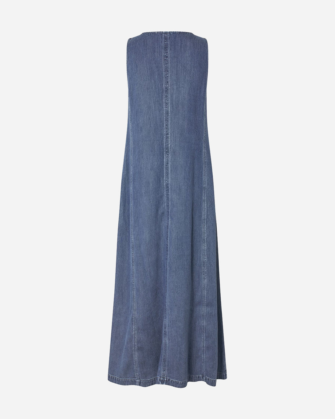 Medium Denim Blue Saskylar Dress Womens Lyocell Tencel Long Dress Samsoe Samsoe Clothing