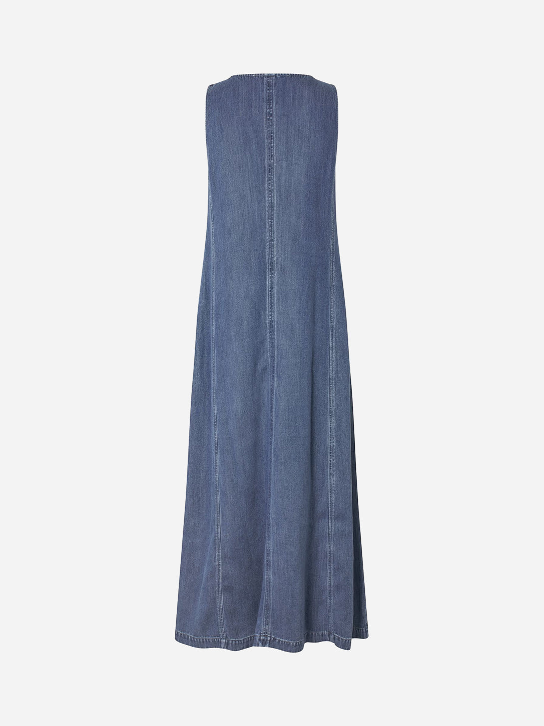 Medium Denim Blue Saskylar Dress Womens Lyocell Tencel Long Dress Samsoe Samsoe Clothing