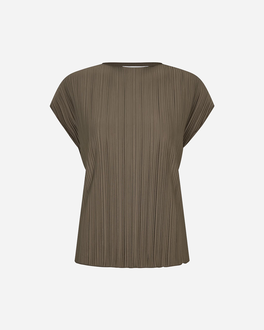 Major Brown Sauma Top Womens Lightweight Polyester Top Textured Shirt Samsoe Samsoe Clothing