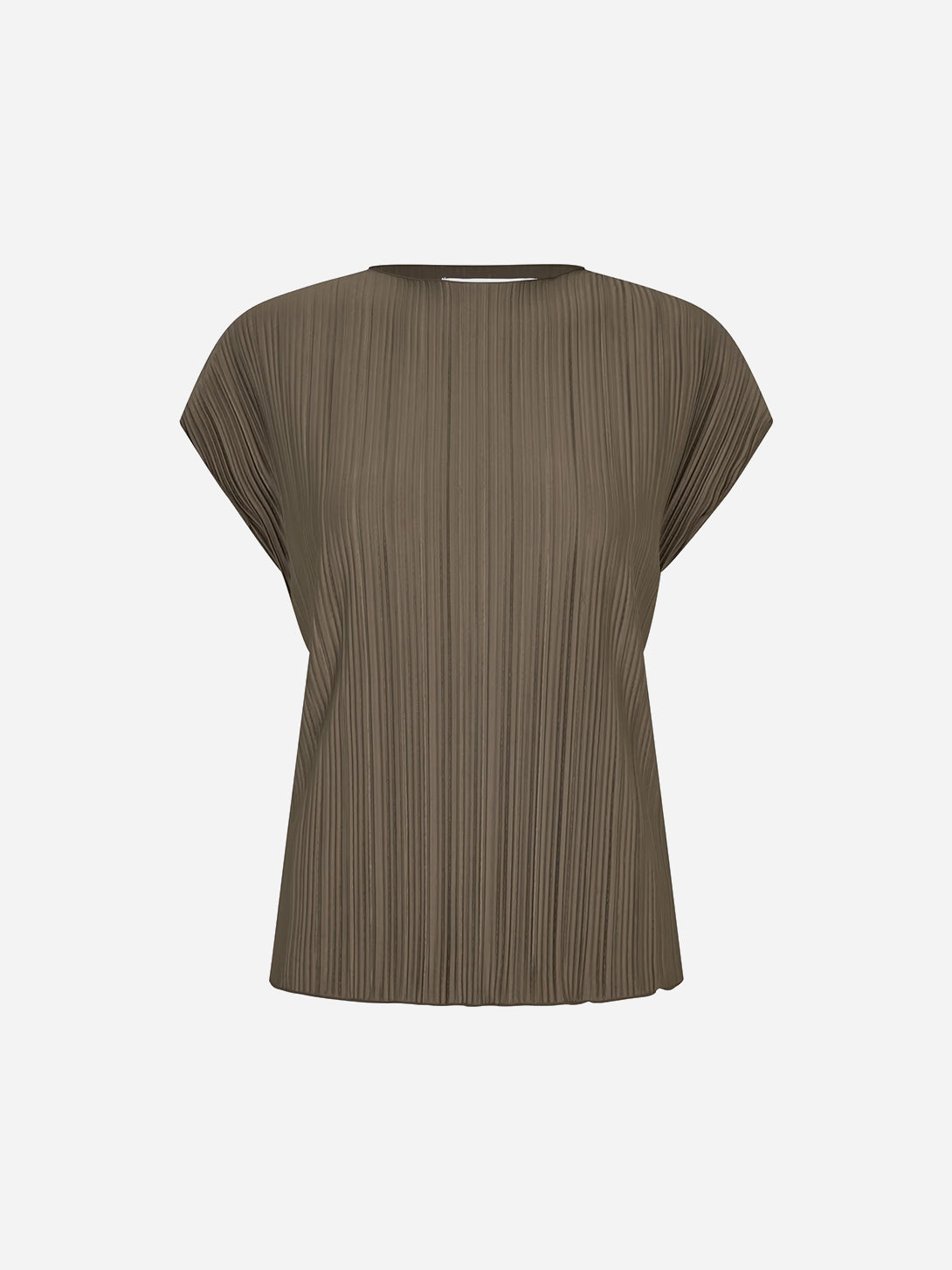 Major Brown Sauma Top Womens Lightweight Polyester Top Textured Shirt Samsoe Samsoe Clothing