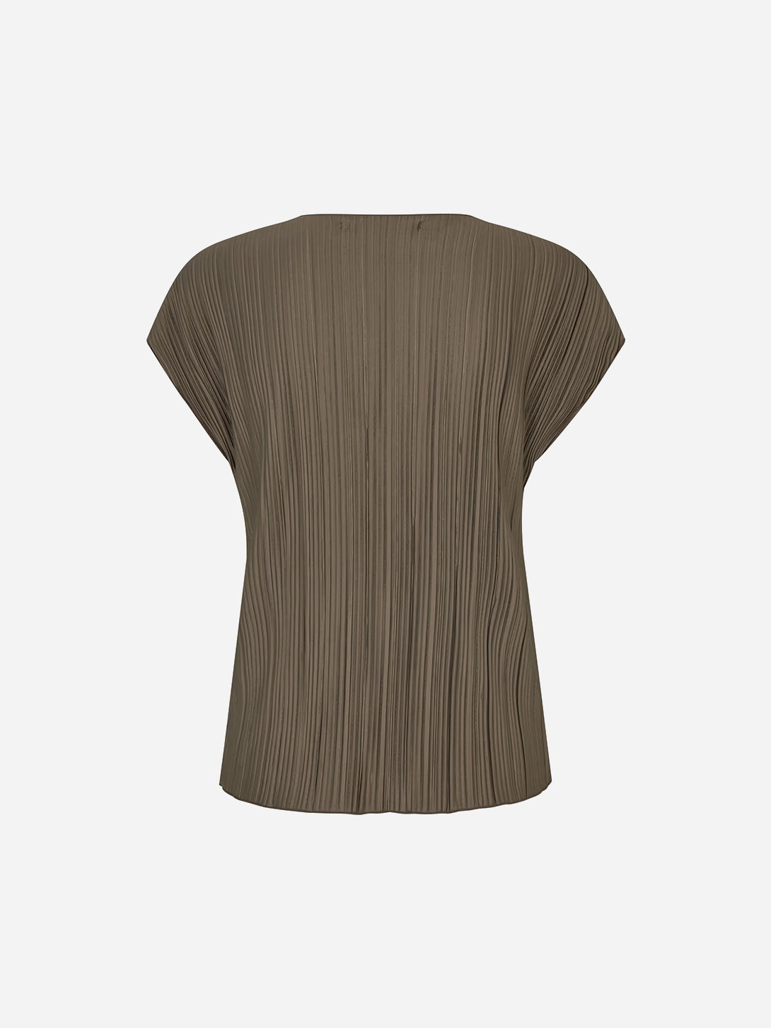 Major Brown Sauma Top Womens Lightweight Polyester Top Textured Shirt Samsoe Samsoe Clothing
