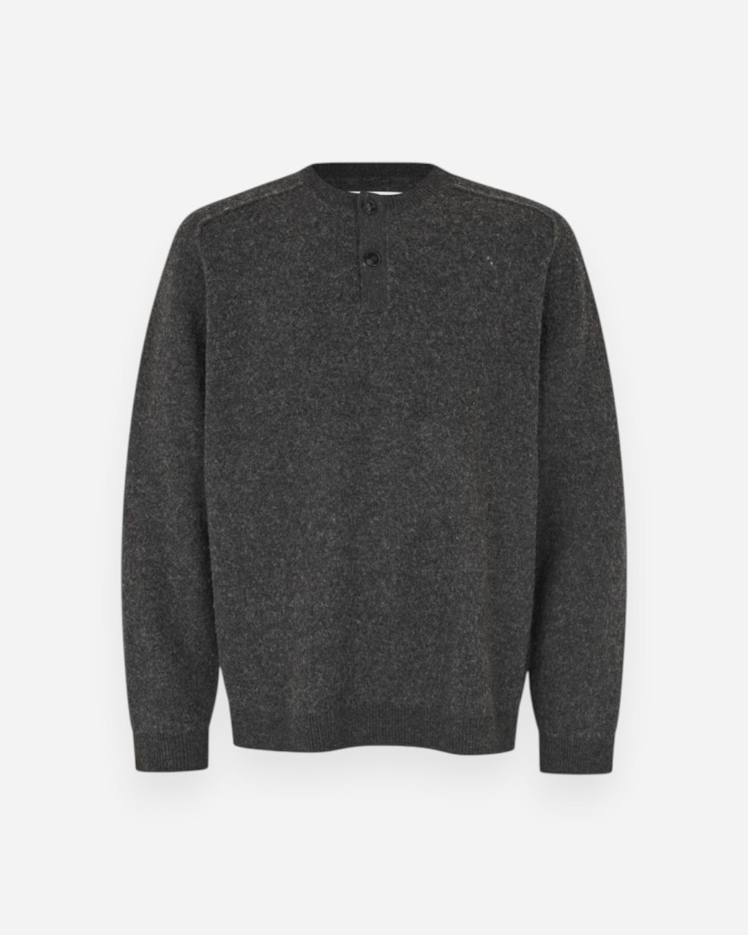 Dar Grey Mel Sarick Sweater Mens Henley Sweater Pullover Samsoe Samsoe