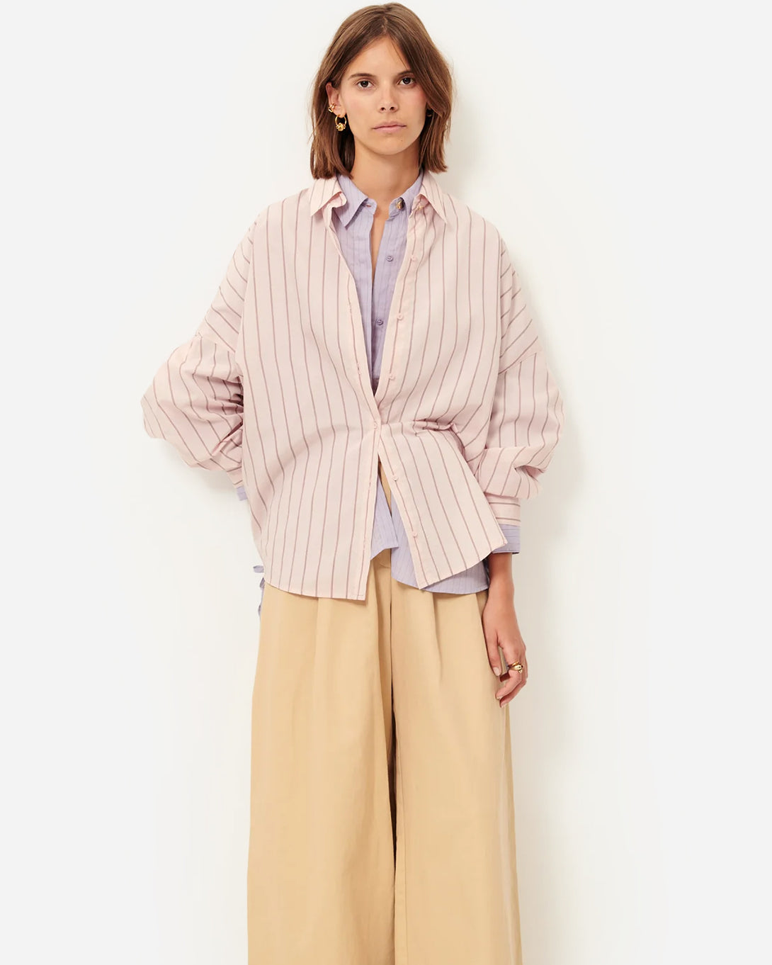 Rosee Dazik Womens Button Up Collared Woven Shirt Stripes Sessun