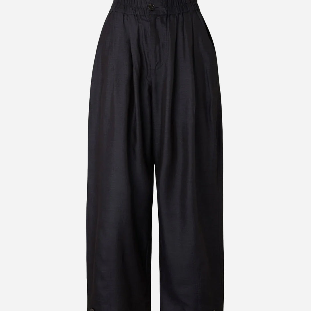 Noir Vernon Womens Black Lightweight Casual Pants Elastic Soeur Clothing