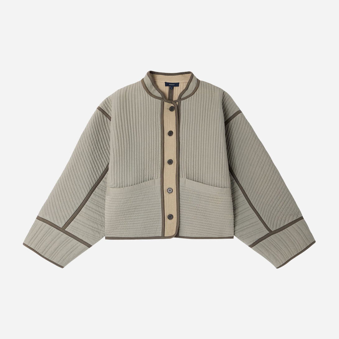 Vert d'eau Patchouli Womens Textured Jacket Light Outerwear Button Up Soeur Clothing