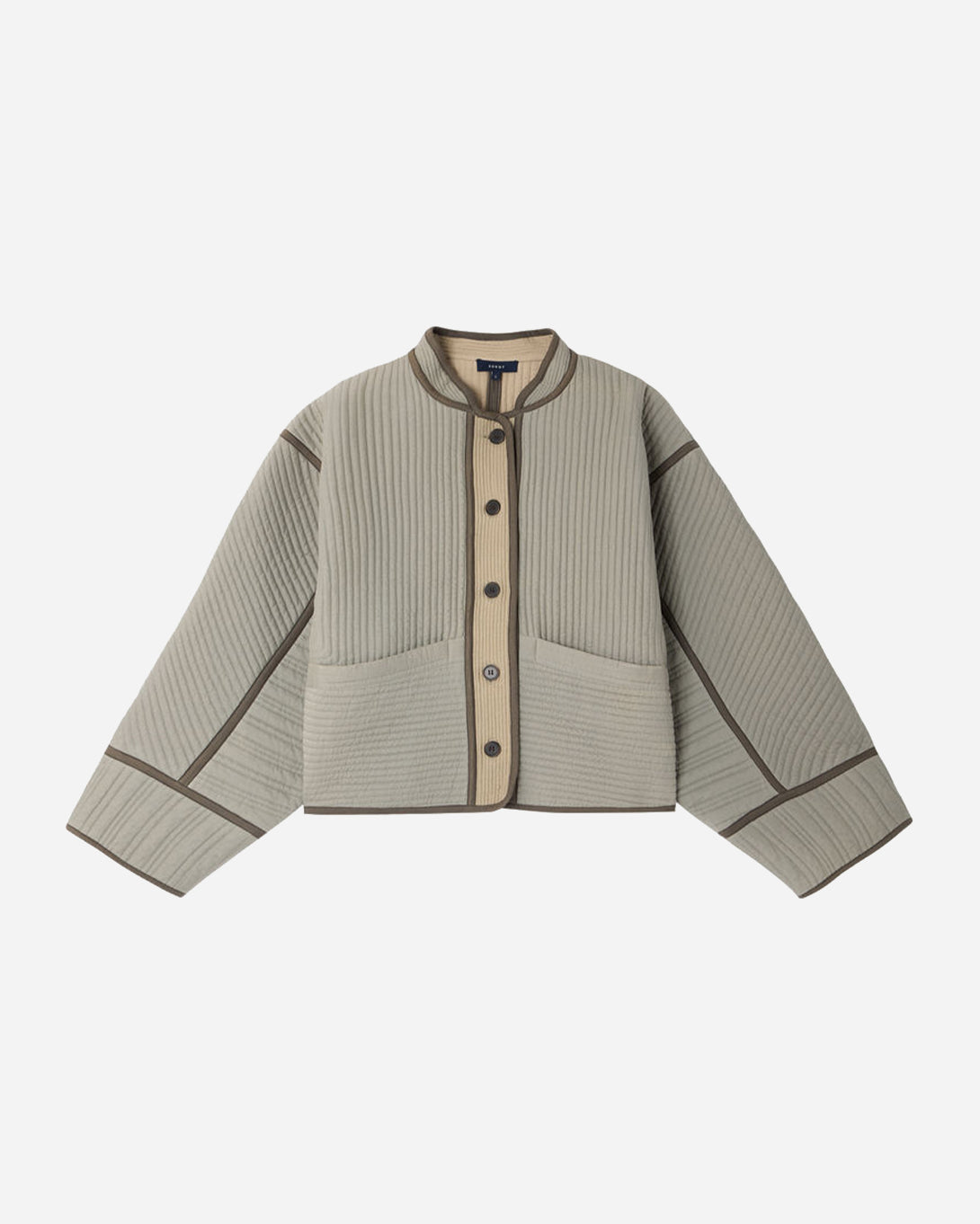 Vert d'eau Patchouli Womens Textured Jacket Light Outerwear Button Up Soeur Clothing