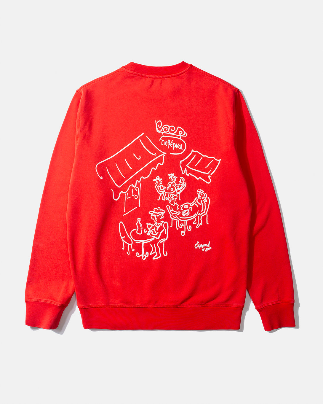 Red Taberna Sweatshirt Mens Pullover Crew Neck Sweatshirt Edmmond Studios