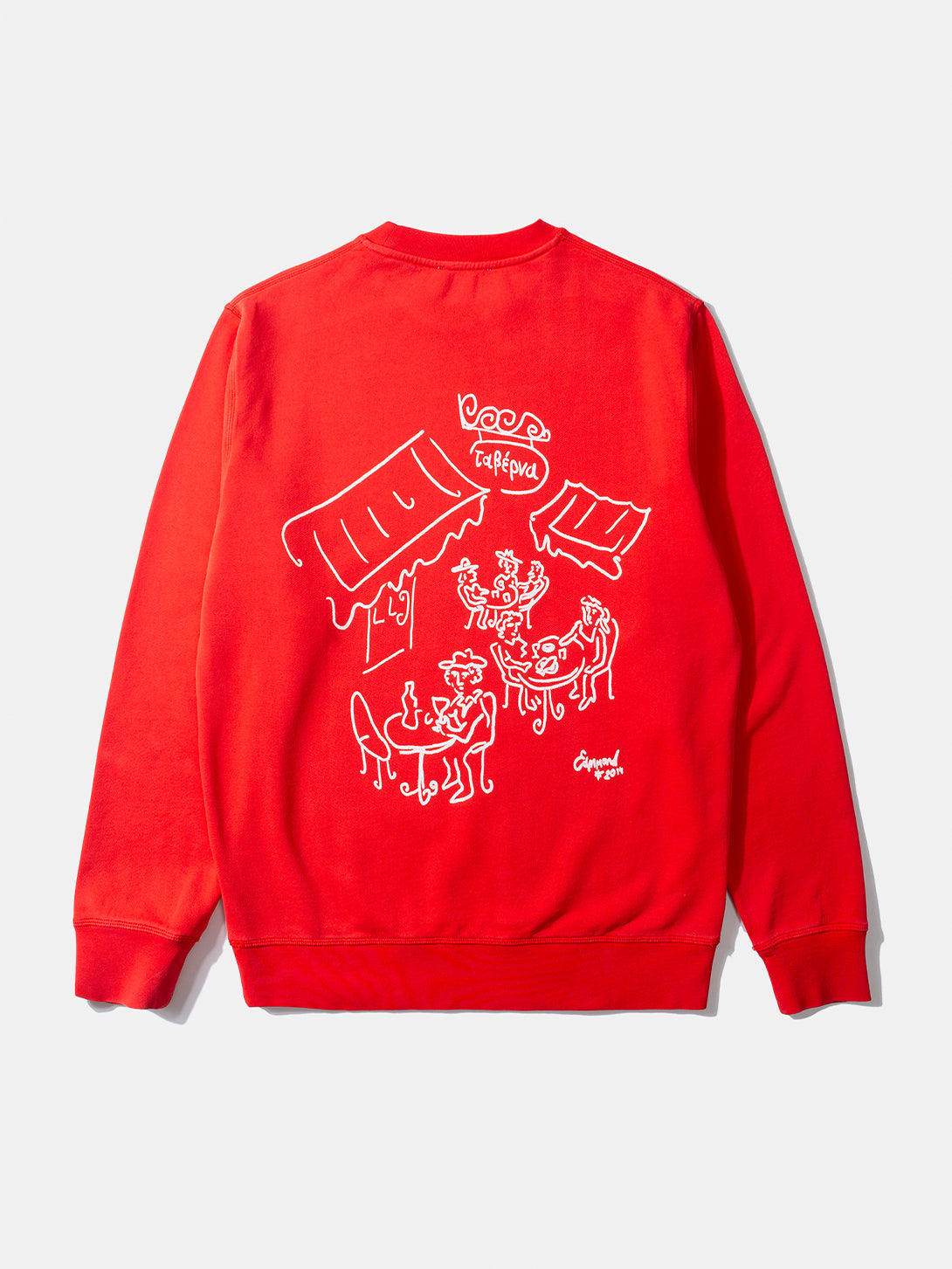 Red Taberna Sweatshirt Mens Pullover Crew Neck Sweatshirt Edmmond Studios