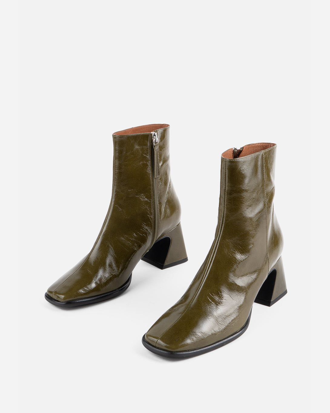Olive Taffy Womens Intentionally Blank Boot Leather Heeled Olive Boot