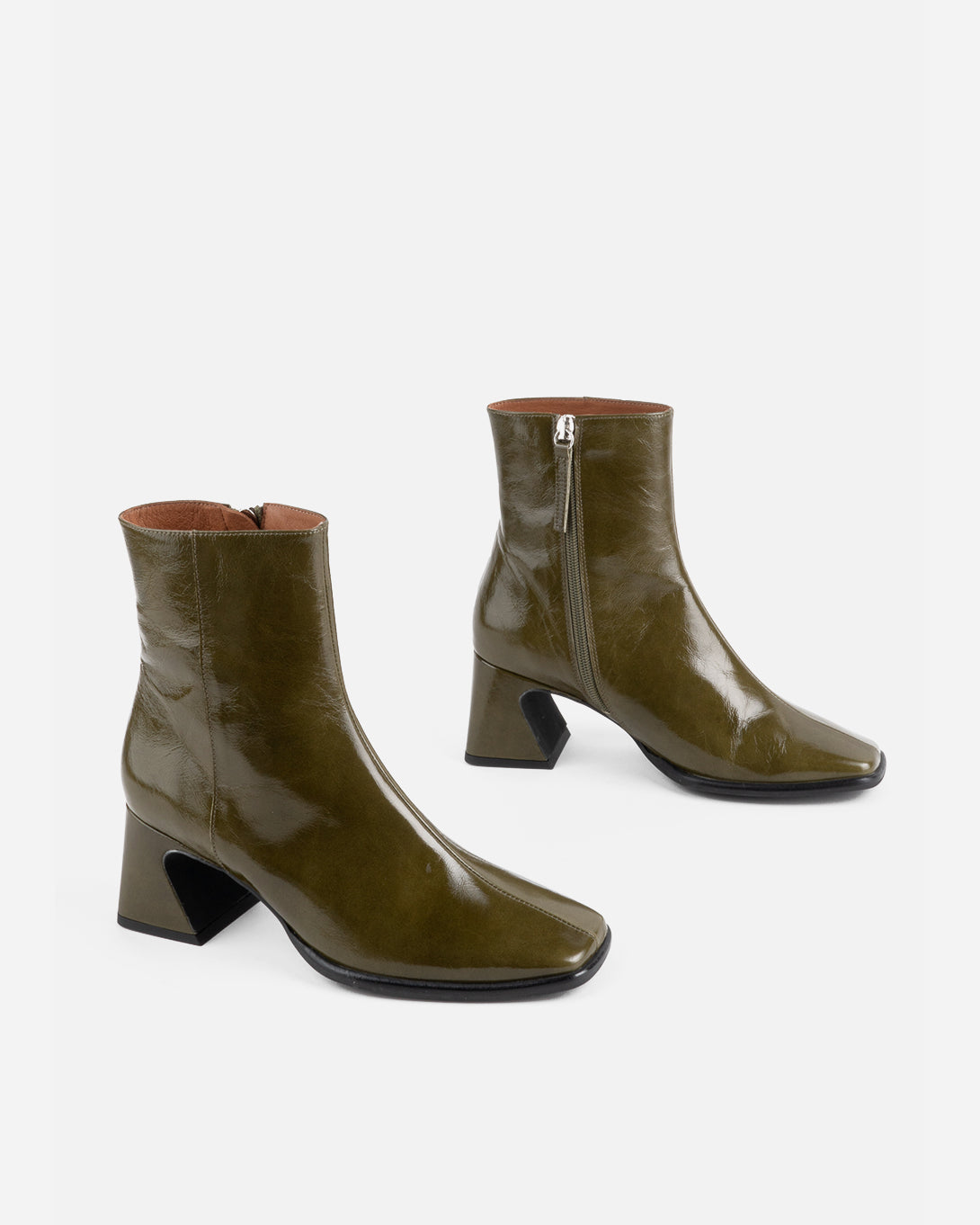 Olive Taffy Womens Intentionally Blank Boot Leather Heeled Olive Boot