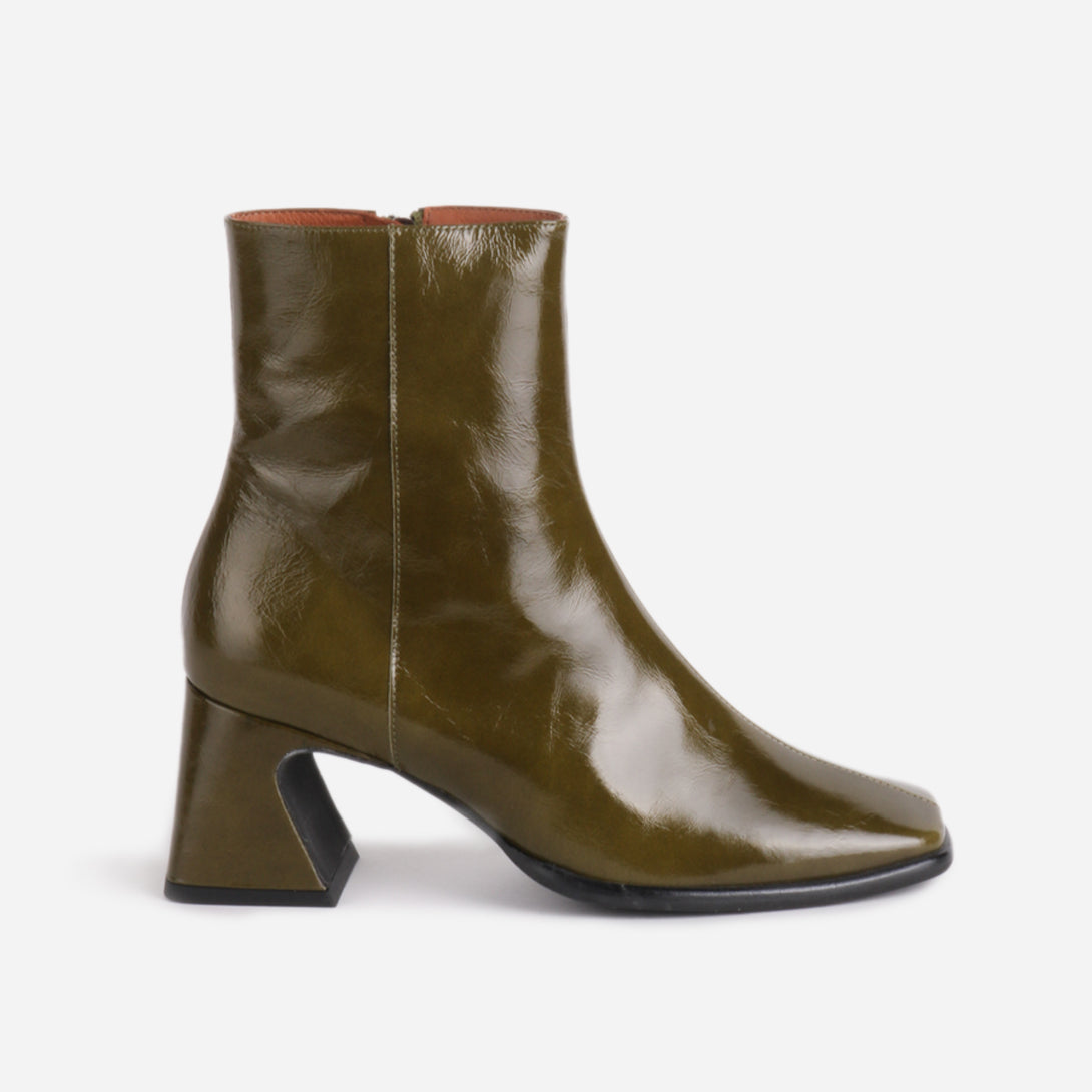 Olive Taffy Womens Intentionally Blank Boot Leather Heeled Olive Boot