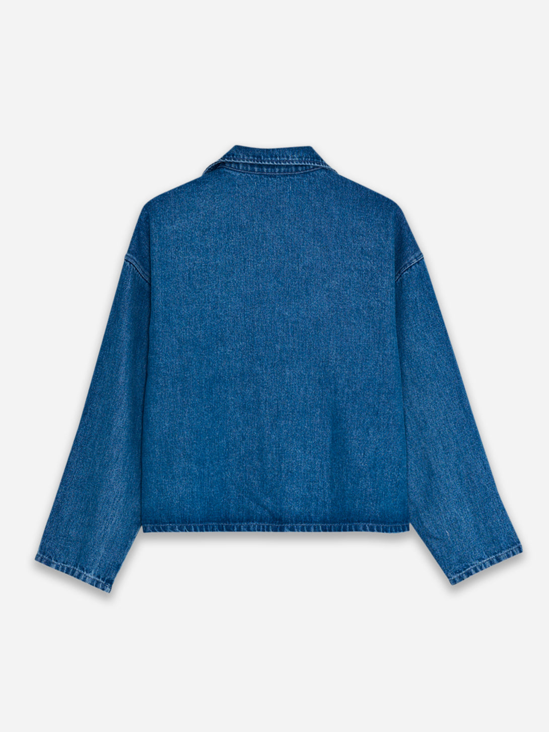 Mid Denim TNS Tencel Blouse Womens Indigo Collared Long Sleeve Blouse New Society