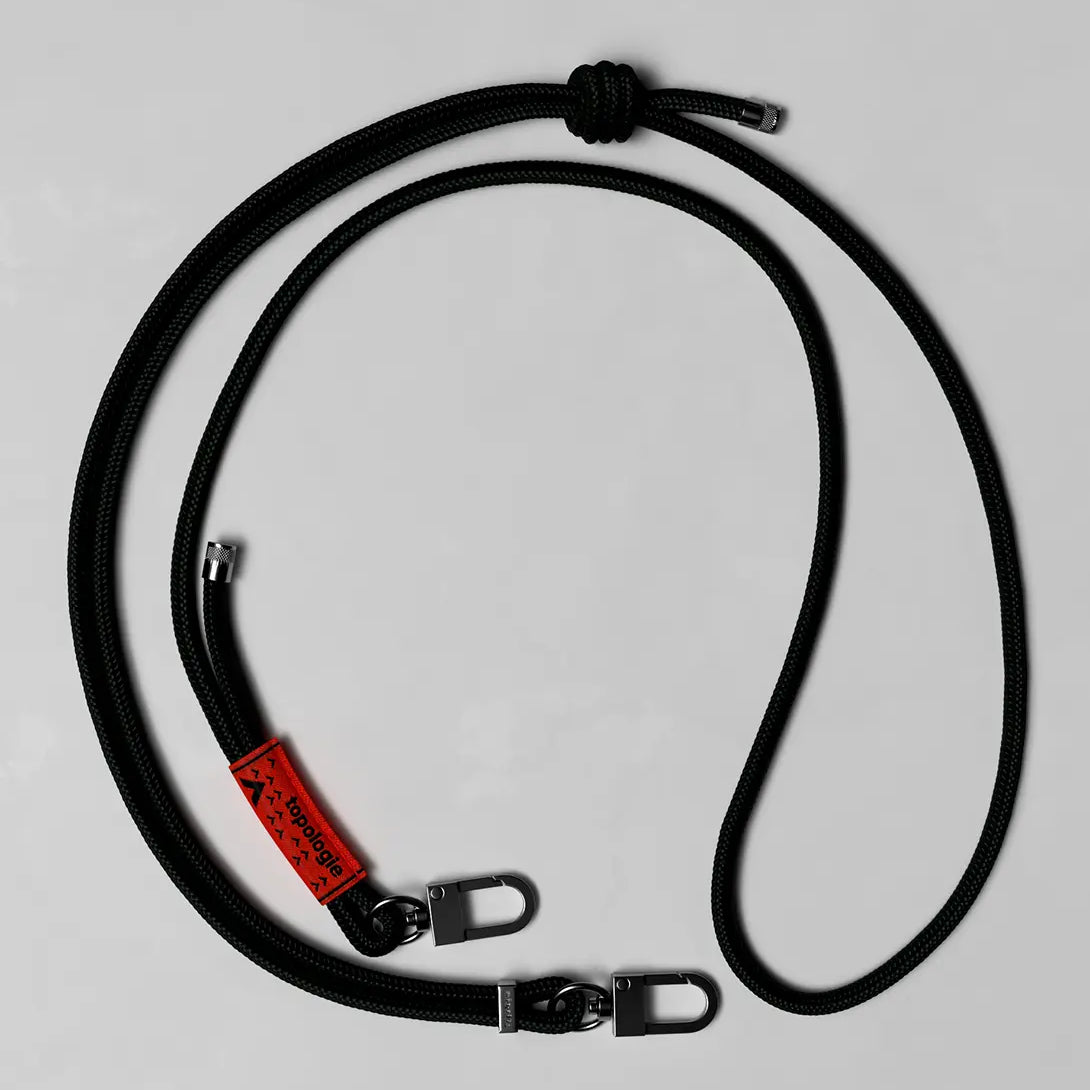 Black Solid Topologie 6mm Rope Strap