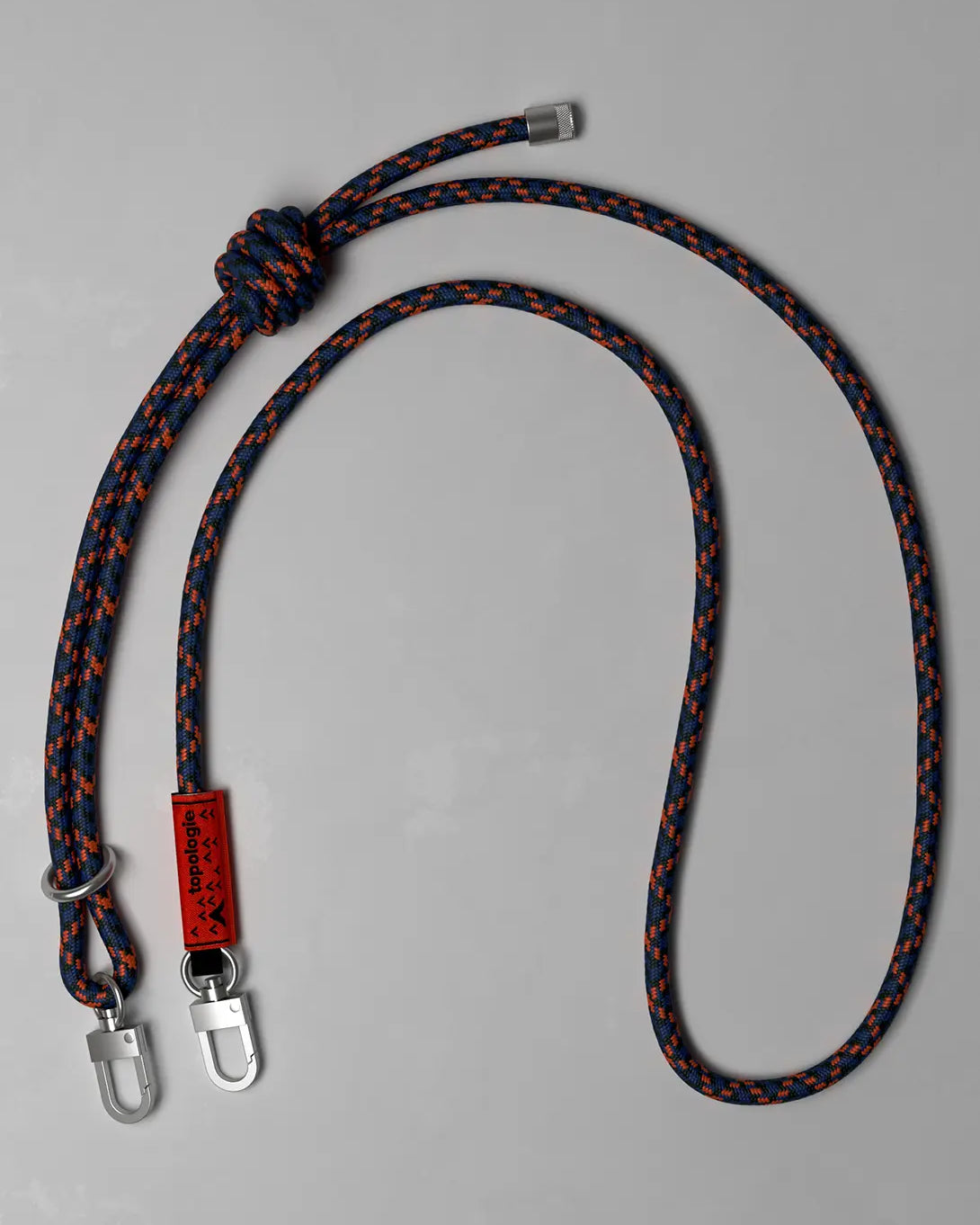 Navy Orange Patterned Topologie 8mm Rope Strap